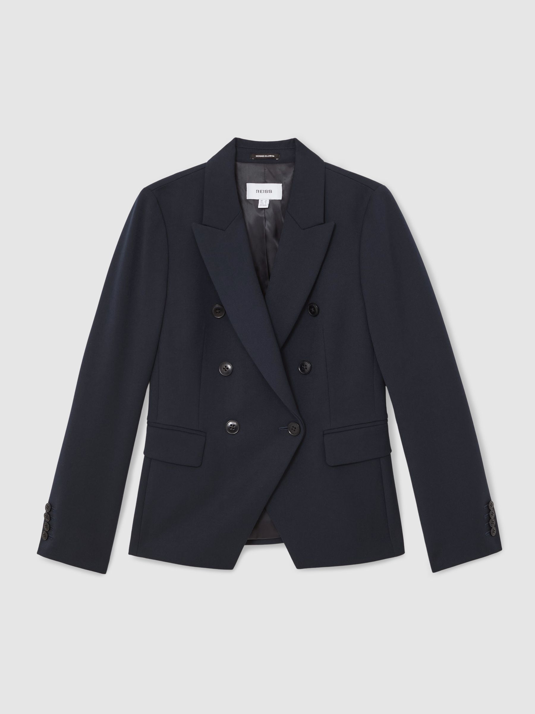 Petite Double-Breasted Suit Blazer in Navy
