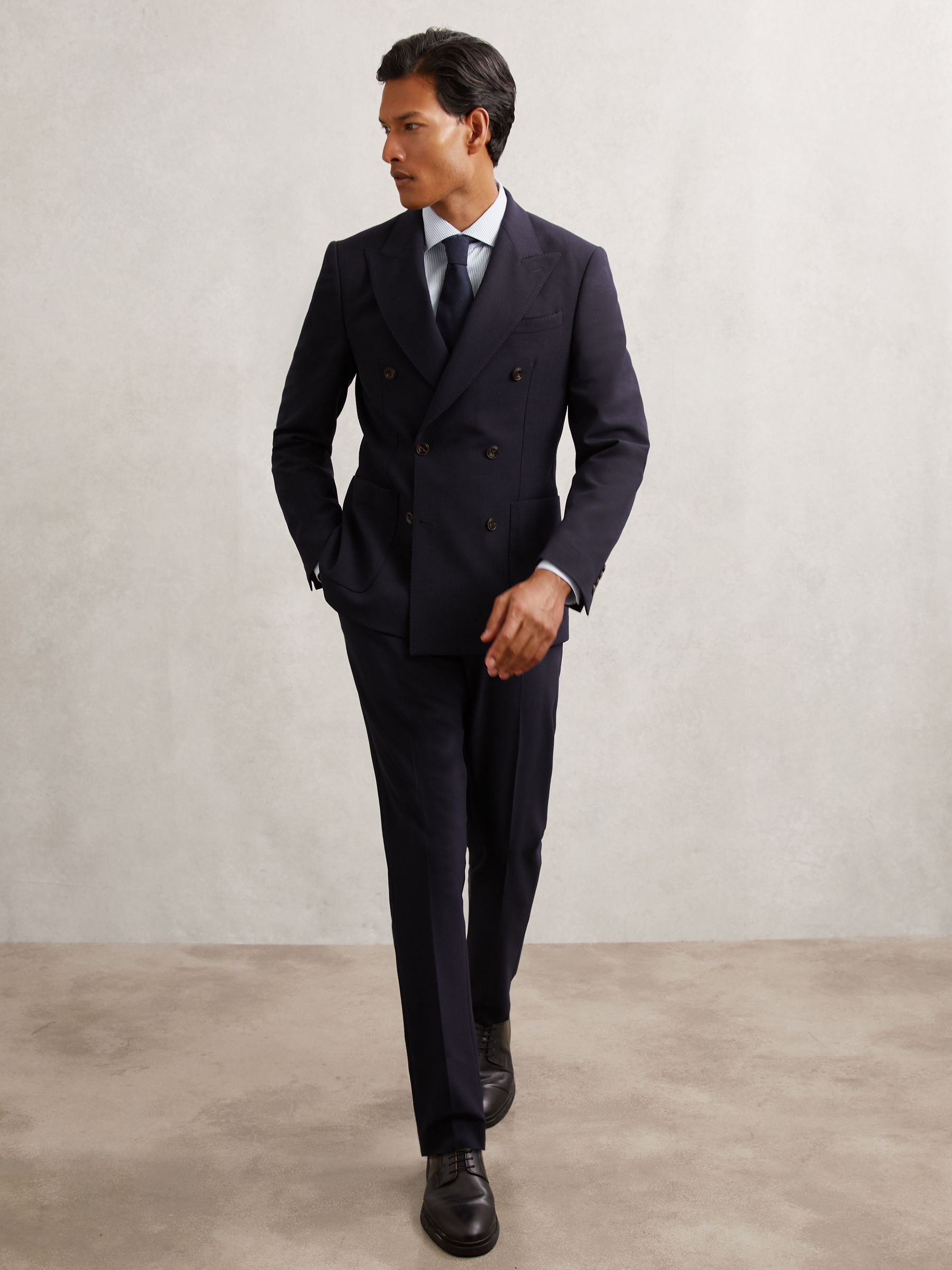 Slim Fit Cotton-Satin Regular-Fit Stripe Shirt in Blue Stripe