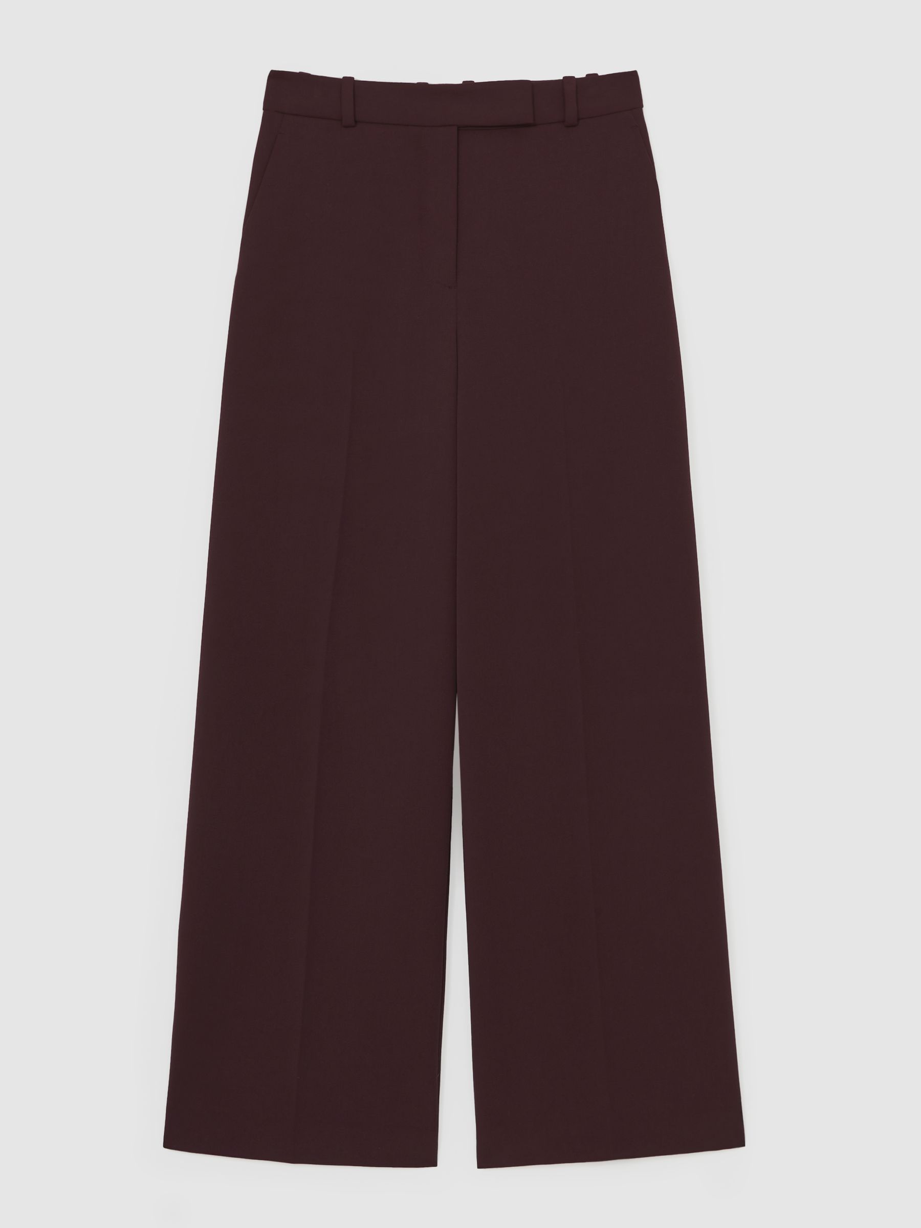 Petite Wide-Leg Suit Trousers in Berry