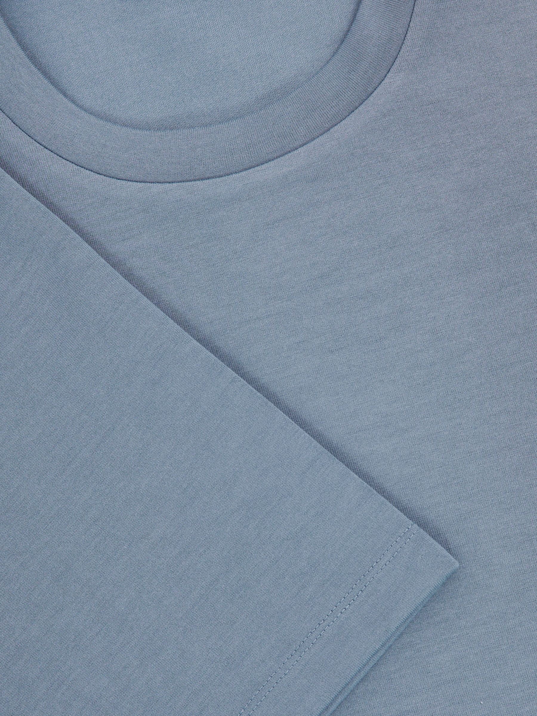 Premium Interlock Crew-Neck T-Shirt in Airforce Blue