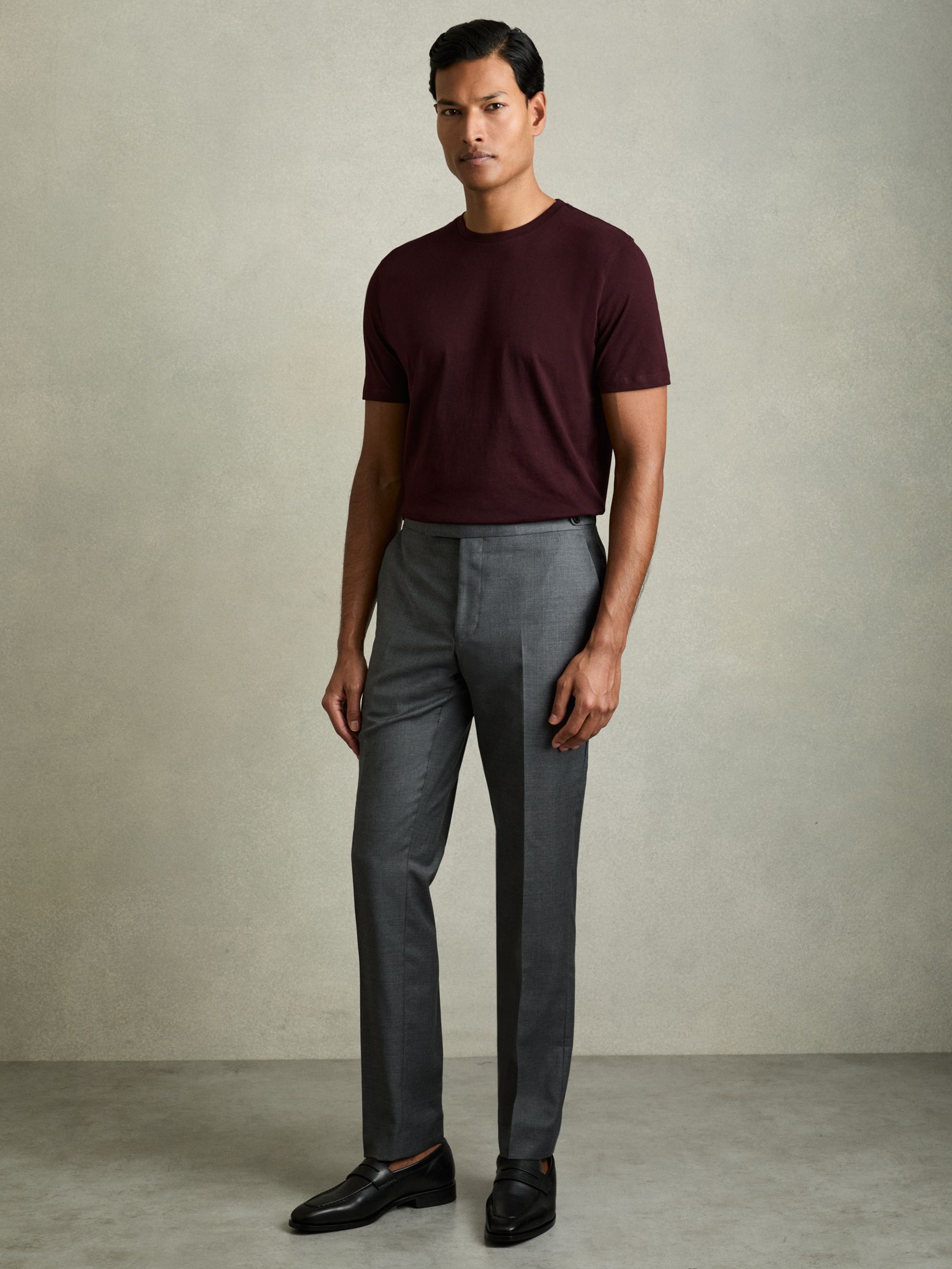 Cotton Crew Neck T-Shirt in Soft Blue