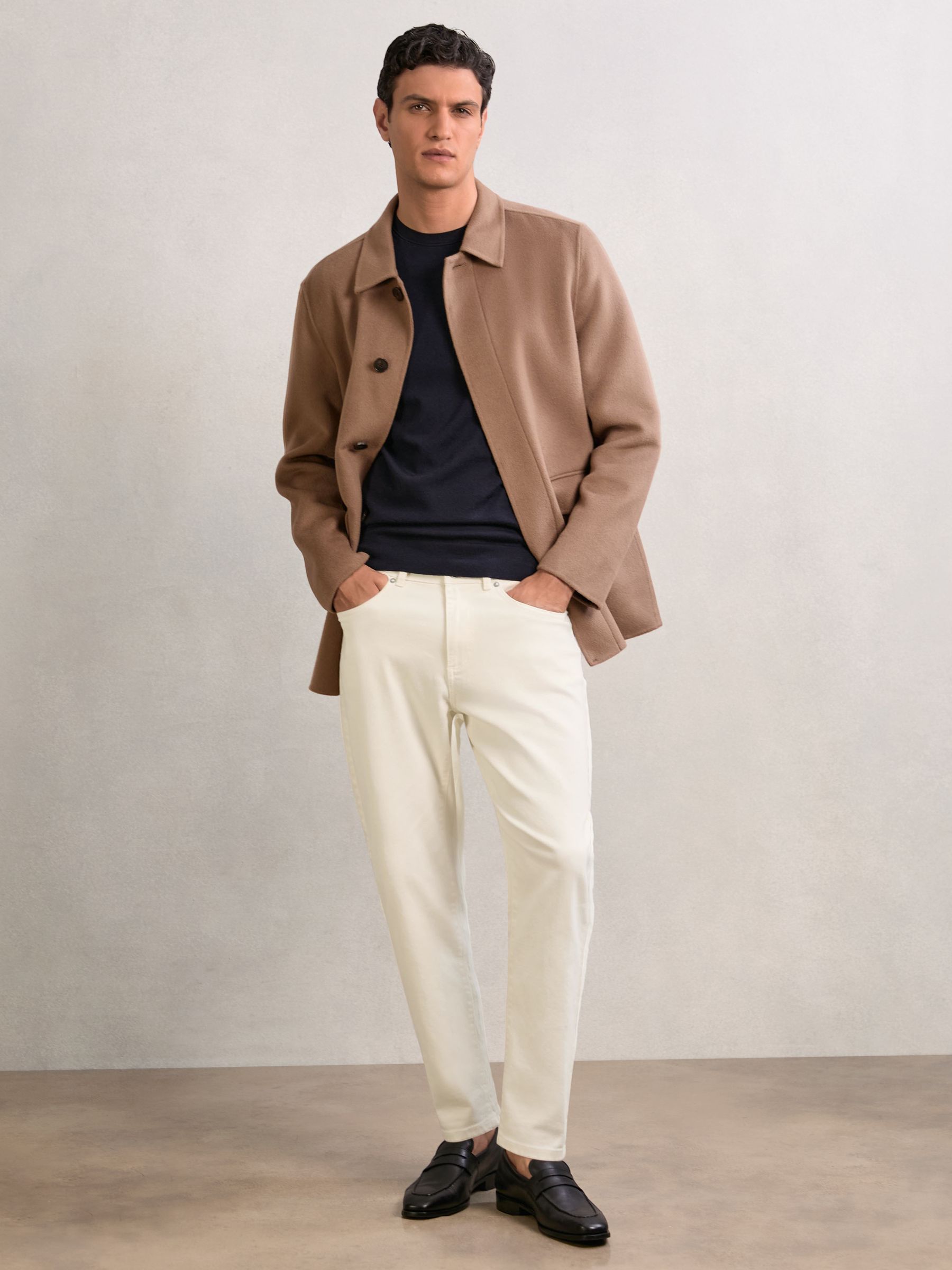 Relaxed-Fit Cropped Jeans in White