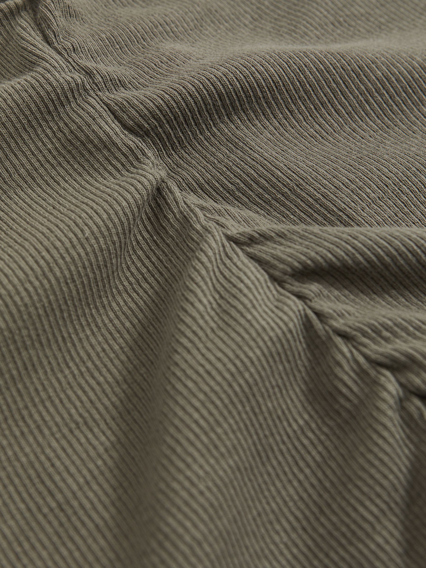 Fine-Rib Ruched Vest Top in Khaki Green