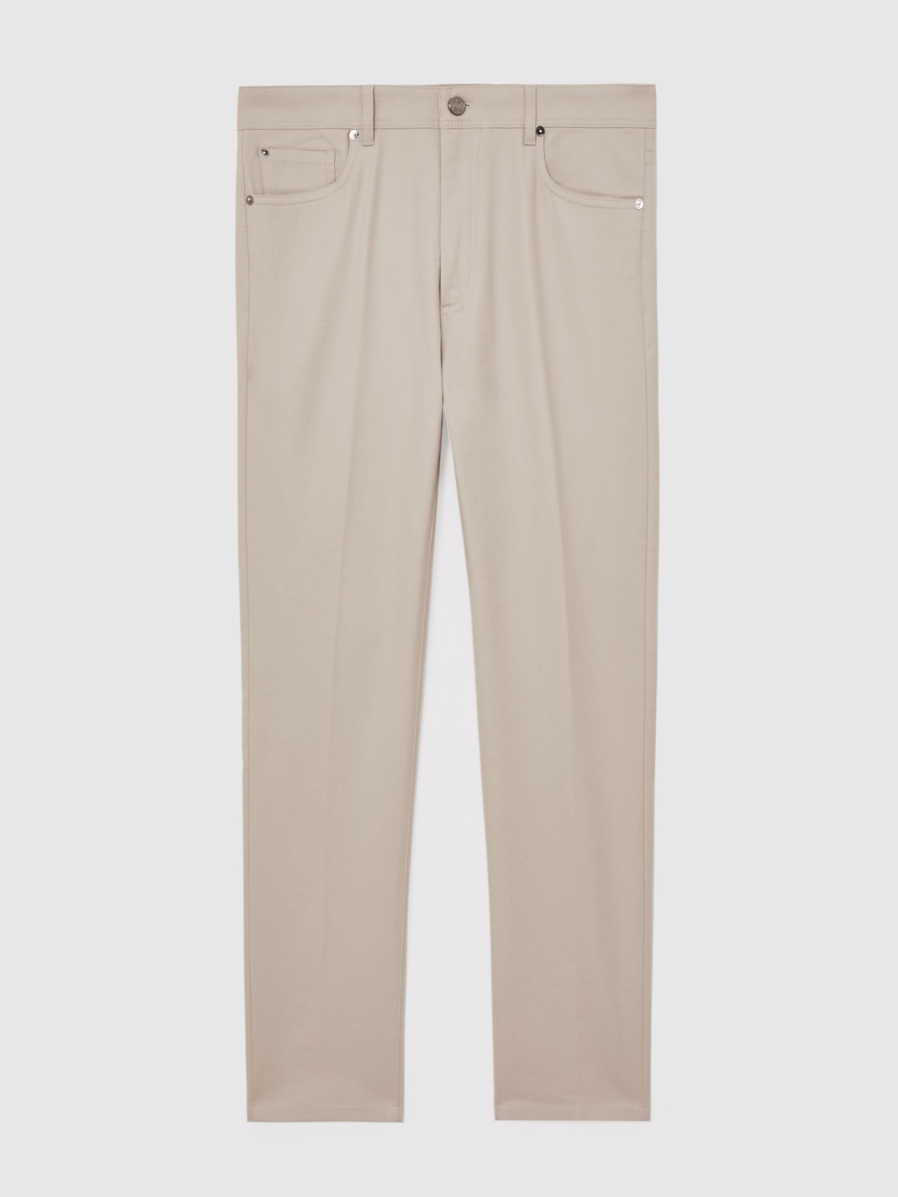 Slim-Fit Five-Pocket Trousers in Stone