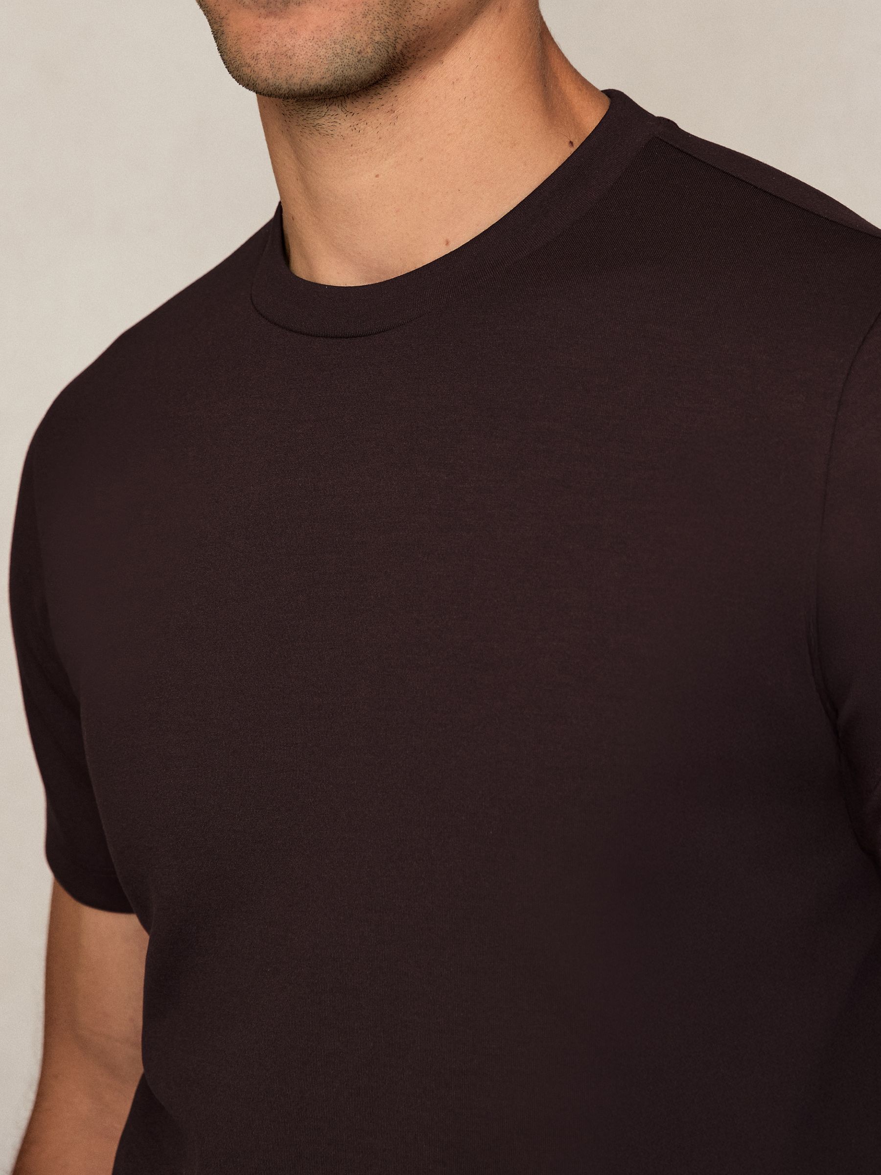 Premium Interlock Crew-Neck T-Shirt in Cherry Red