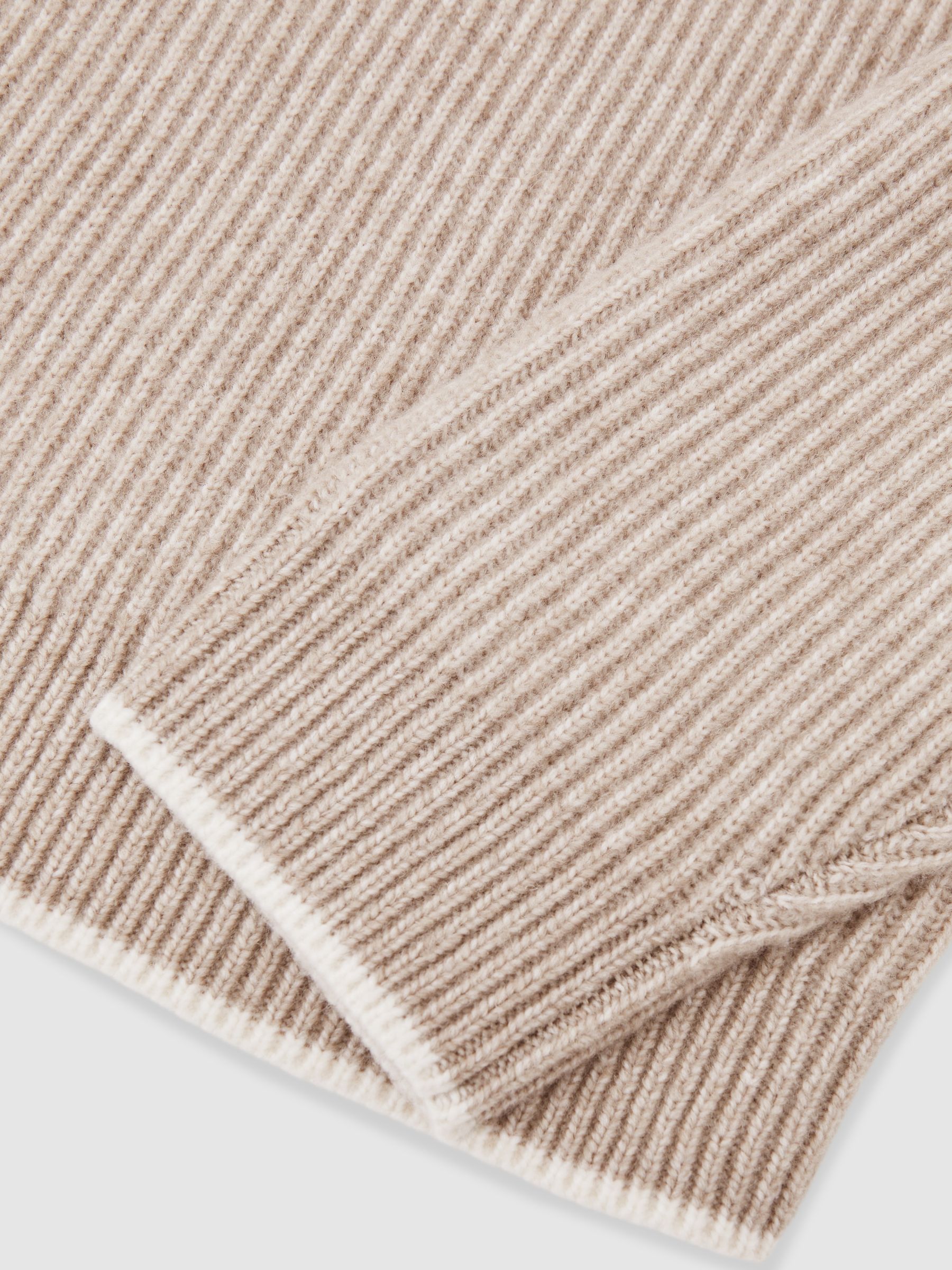 Brushed Rib-Knit Crew-Neck Jumper with Wool in Oatmeal Brown