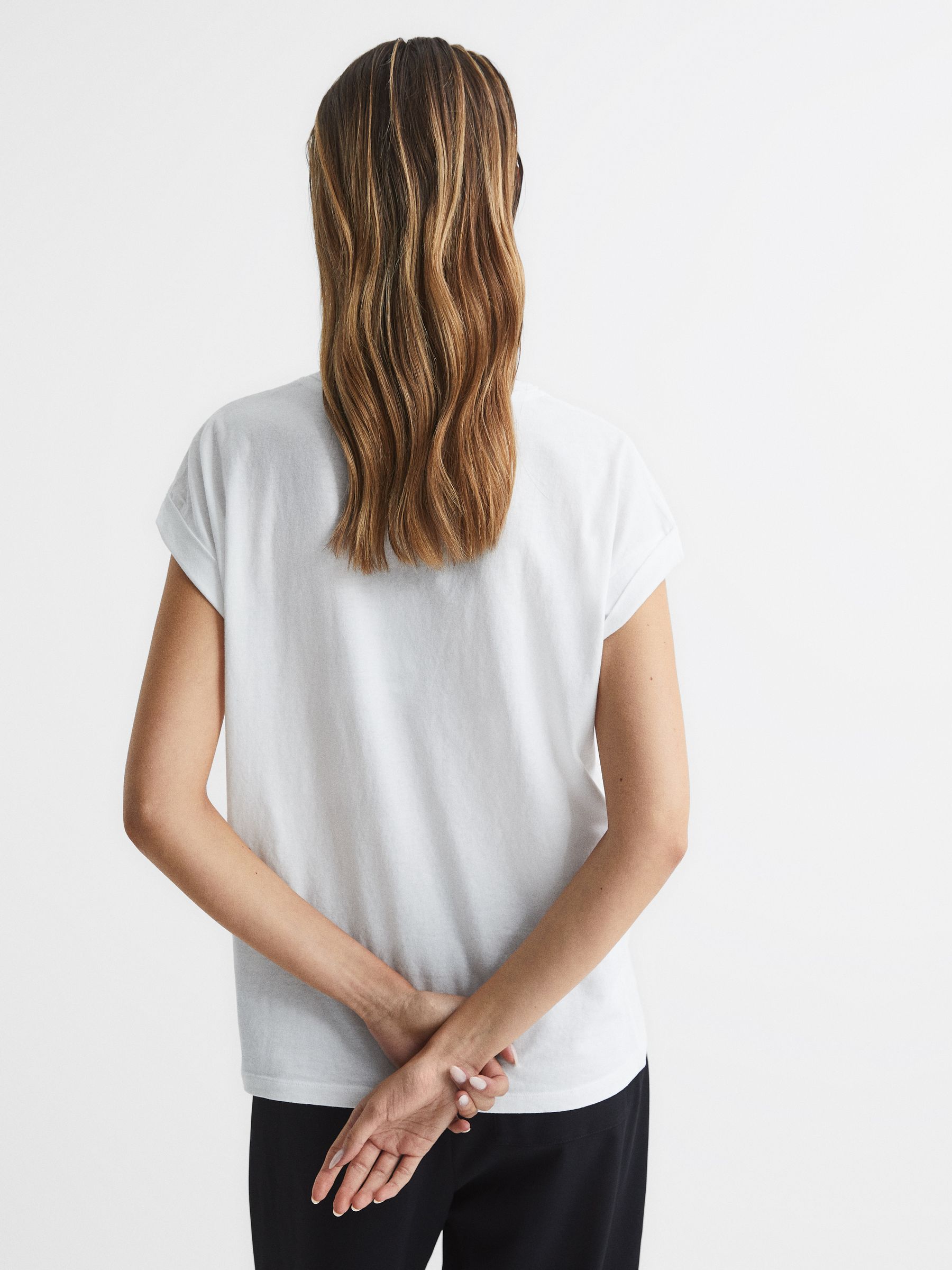 Cotton-Jersey Crew Neck T-Shirt in White
