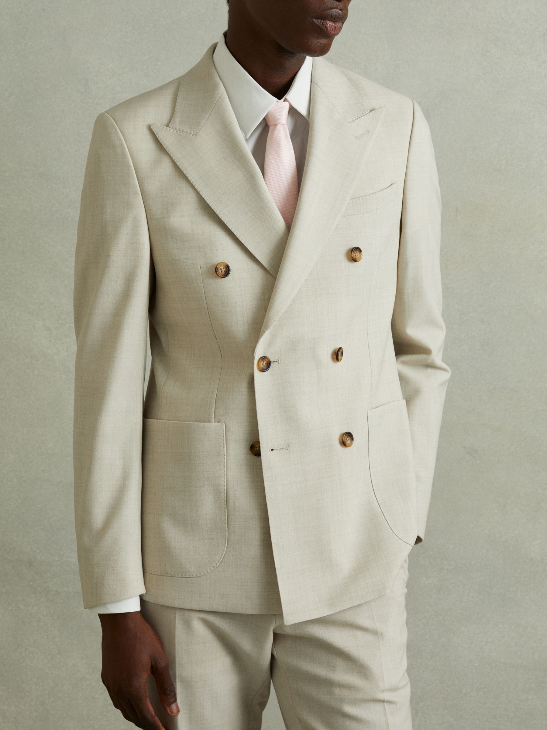 Textured Silk Blend Tie in Light Pink