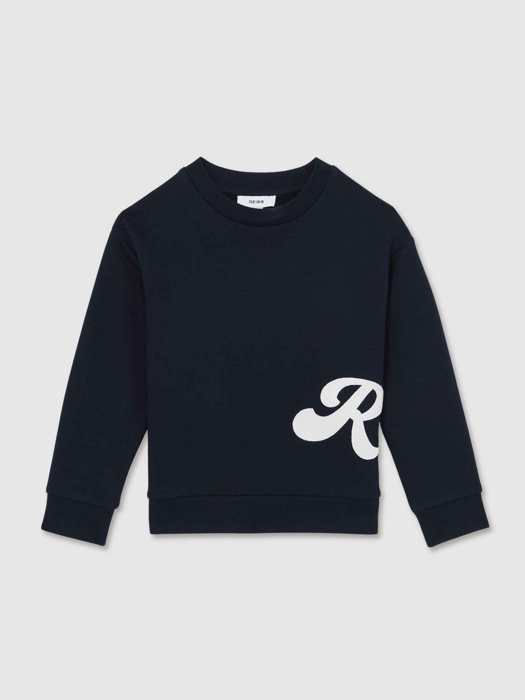 13-14 yrs Cotton-Blend Logo Script Sweatshirt in Navy