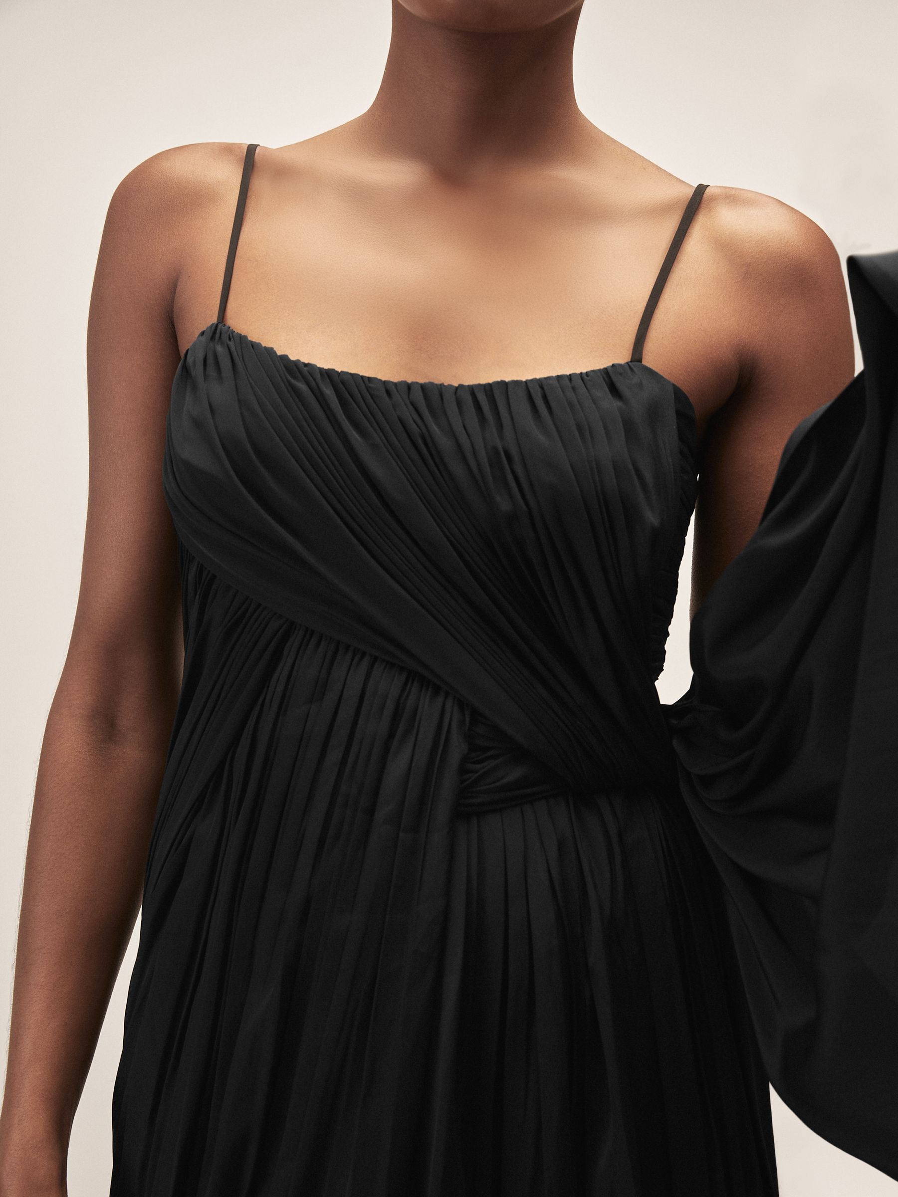 Reiss | Royal Ballet Pleated Mini Dress in Black