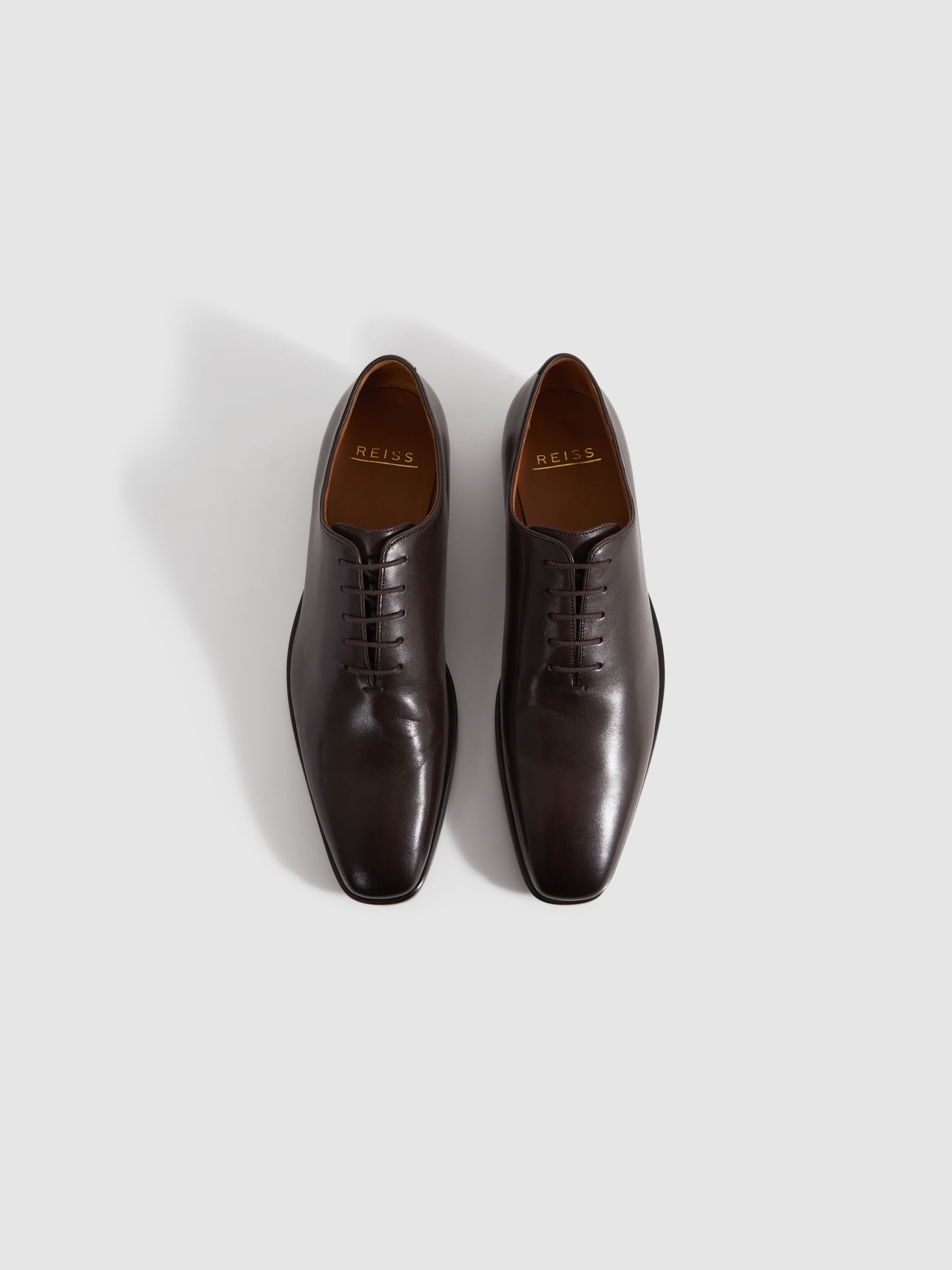 Leather Lace-Up Shoes in Dark Brown