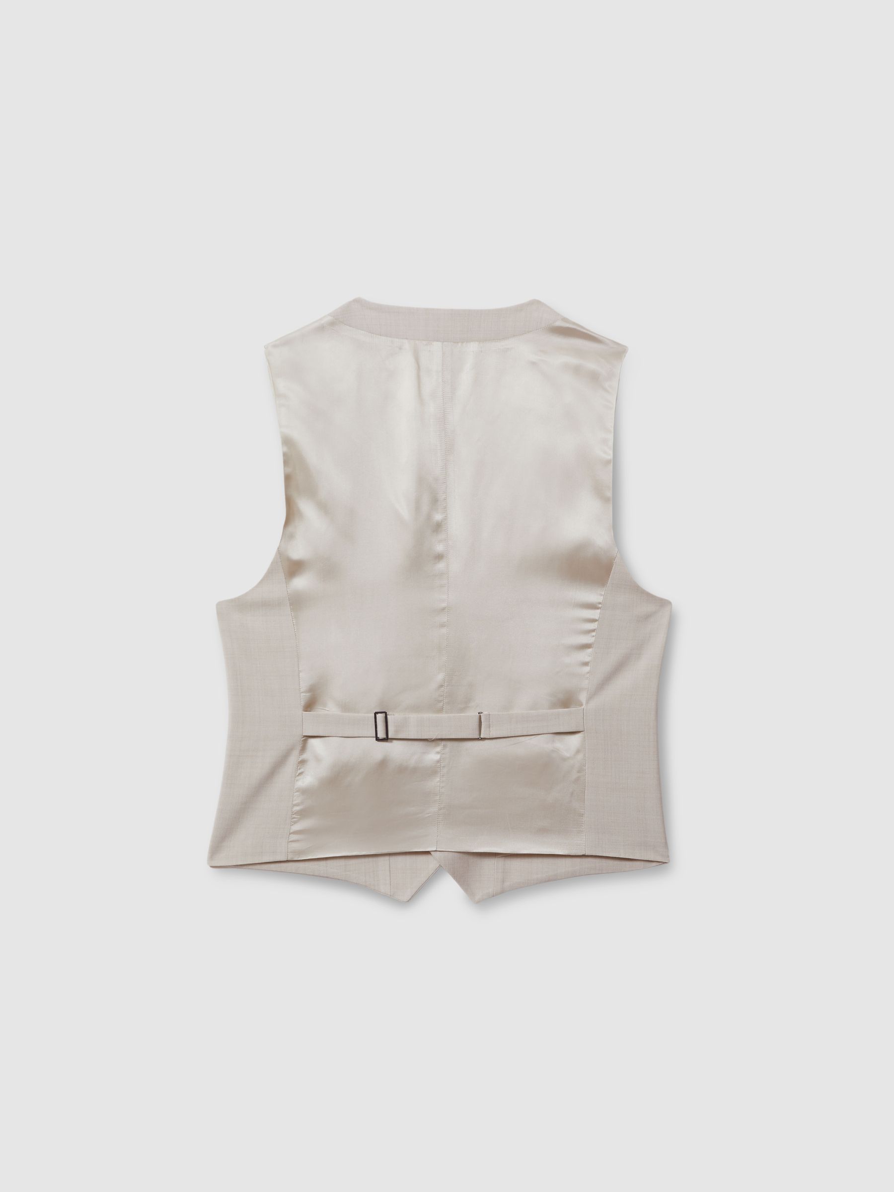 Slim Fit Single Breasted Waistcoat in Stone