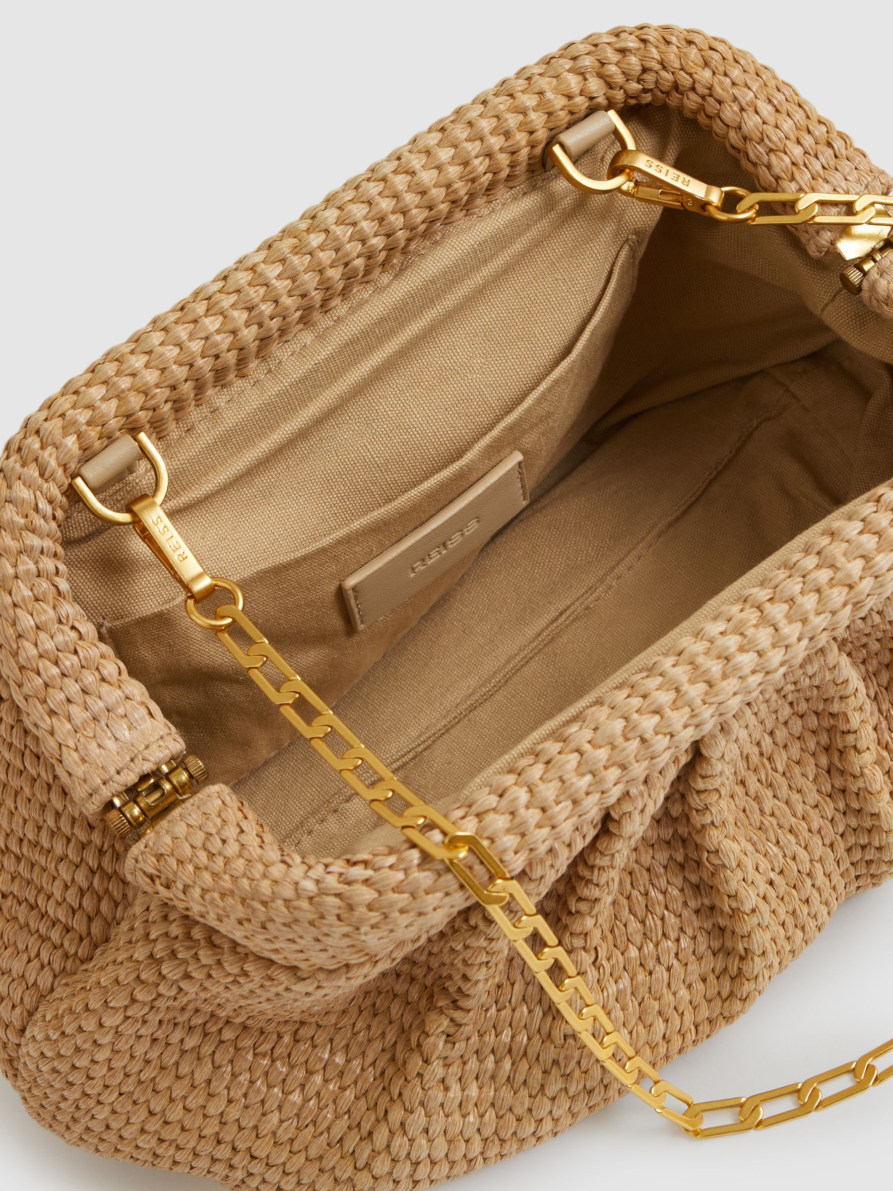 Raffia Clutch Bag in Natural