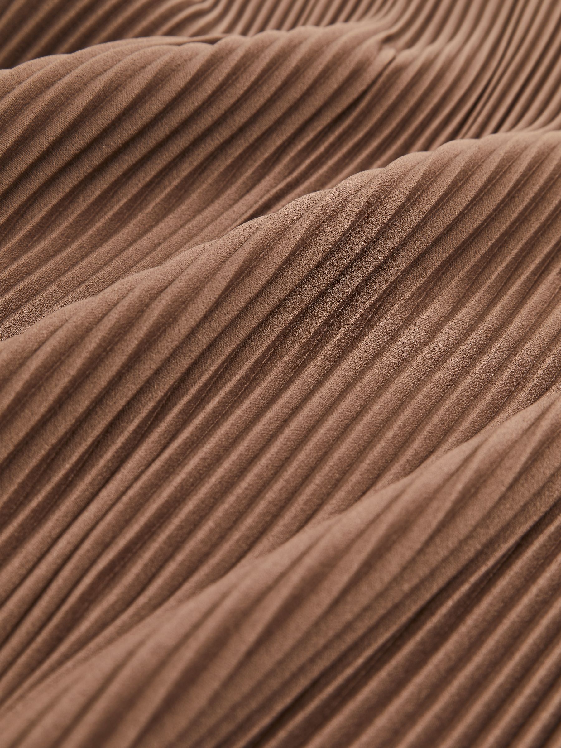 Pleated Jersey Midi Skirt in Chocolate