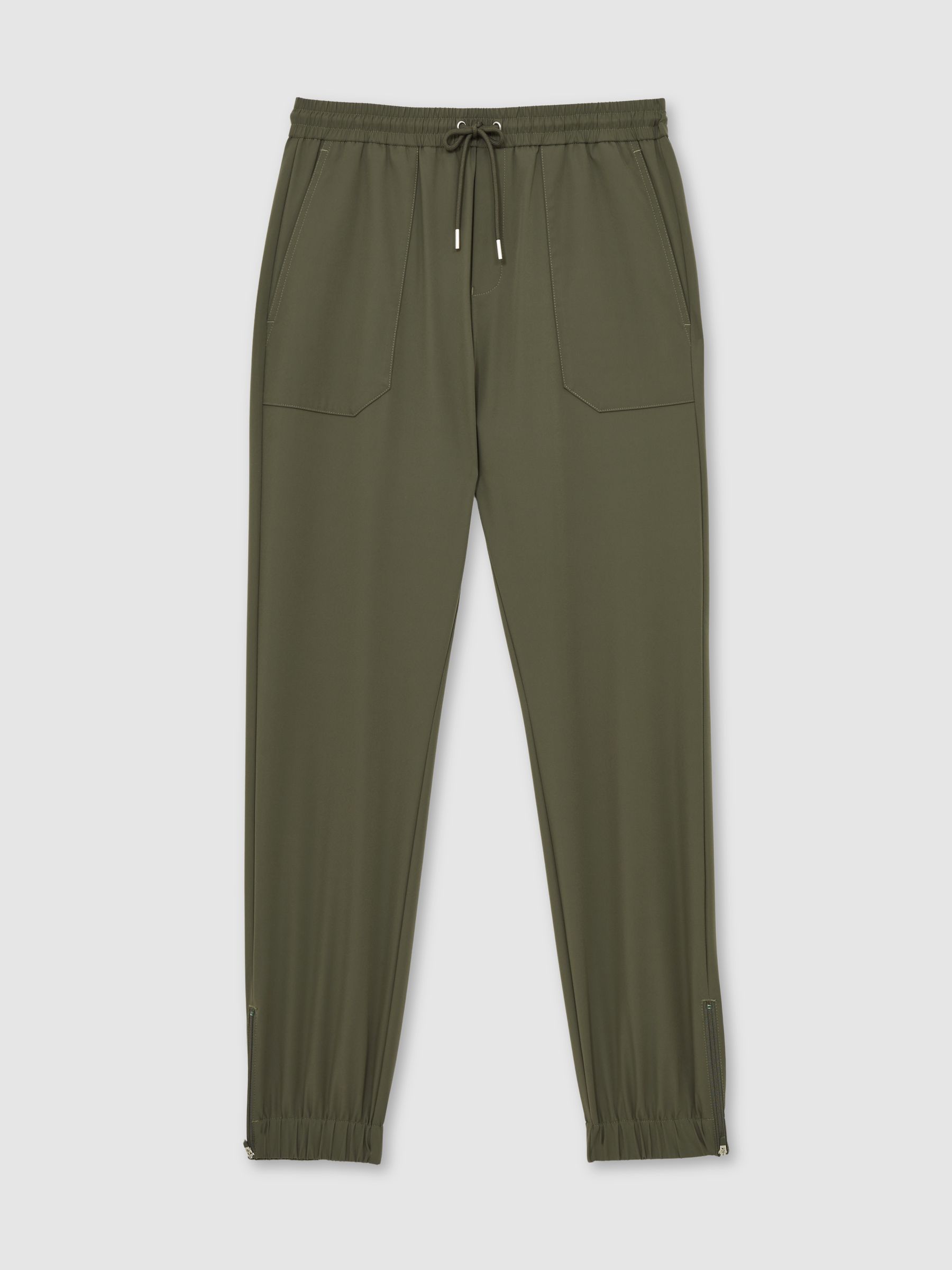 Stretch-Nylon Cuff Trousers in Green