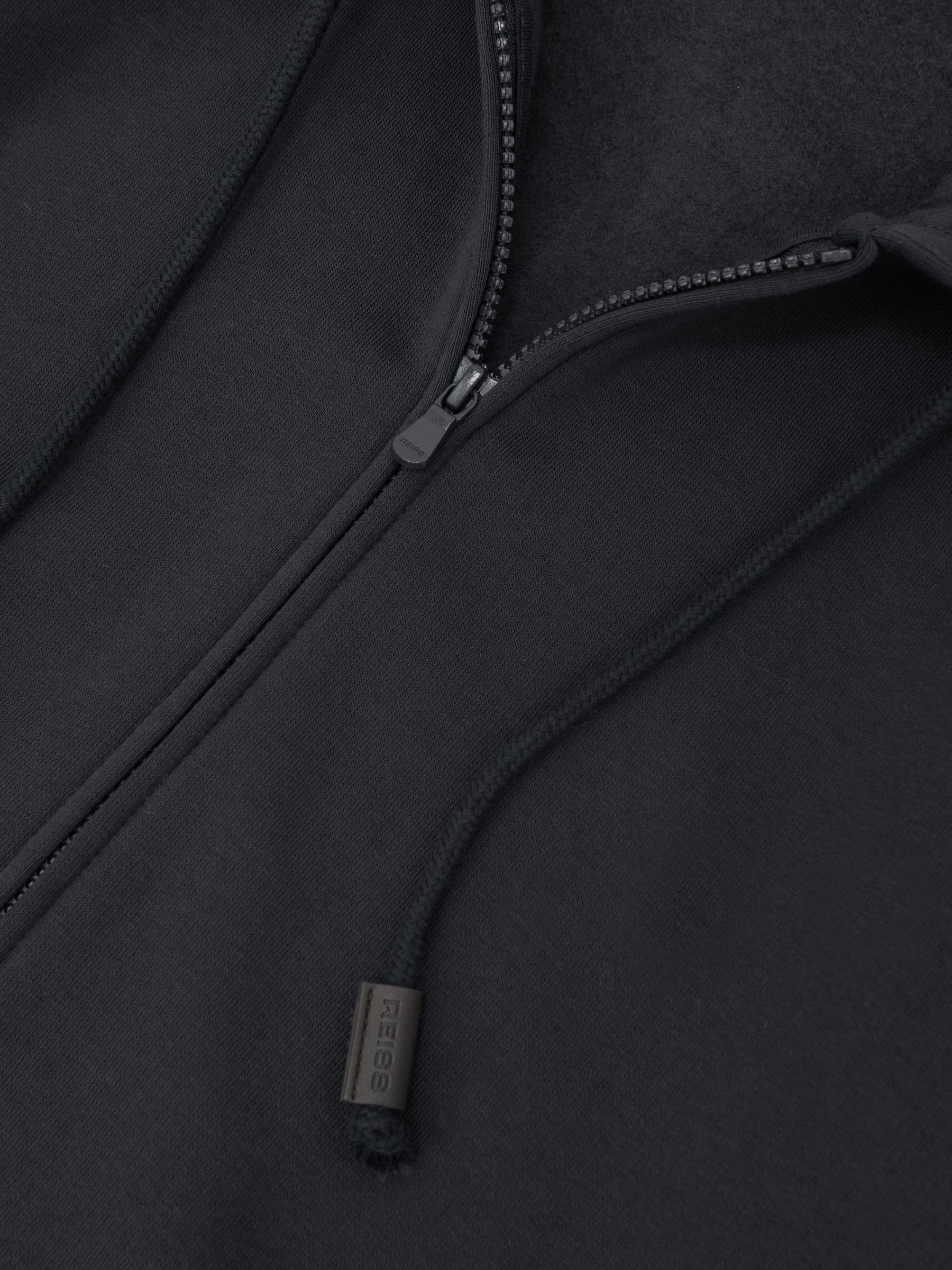 Cotton-Blend Zip-Through Hoodie in Navy
