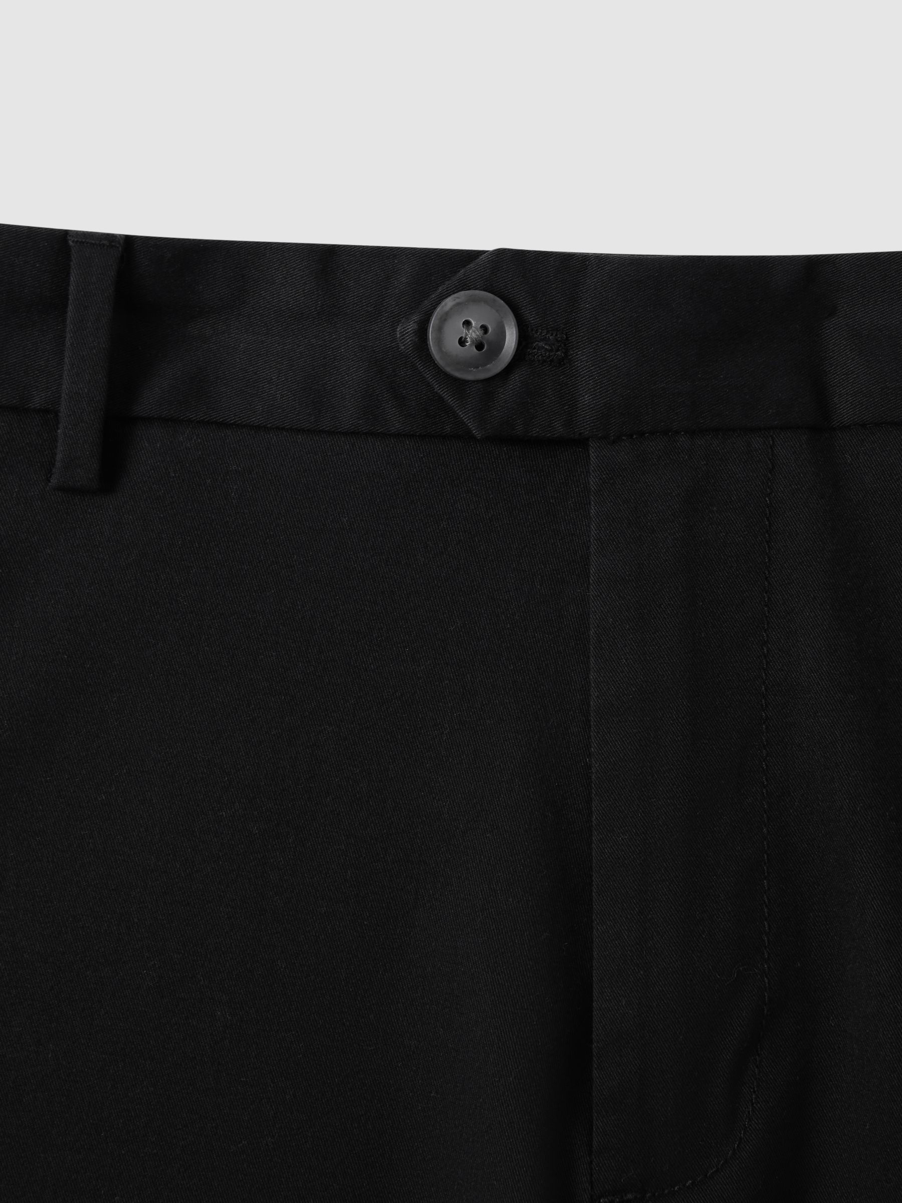 Cotton Chino Shorts with Stretch in Black