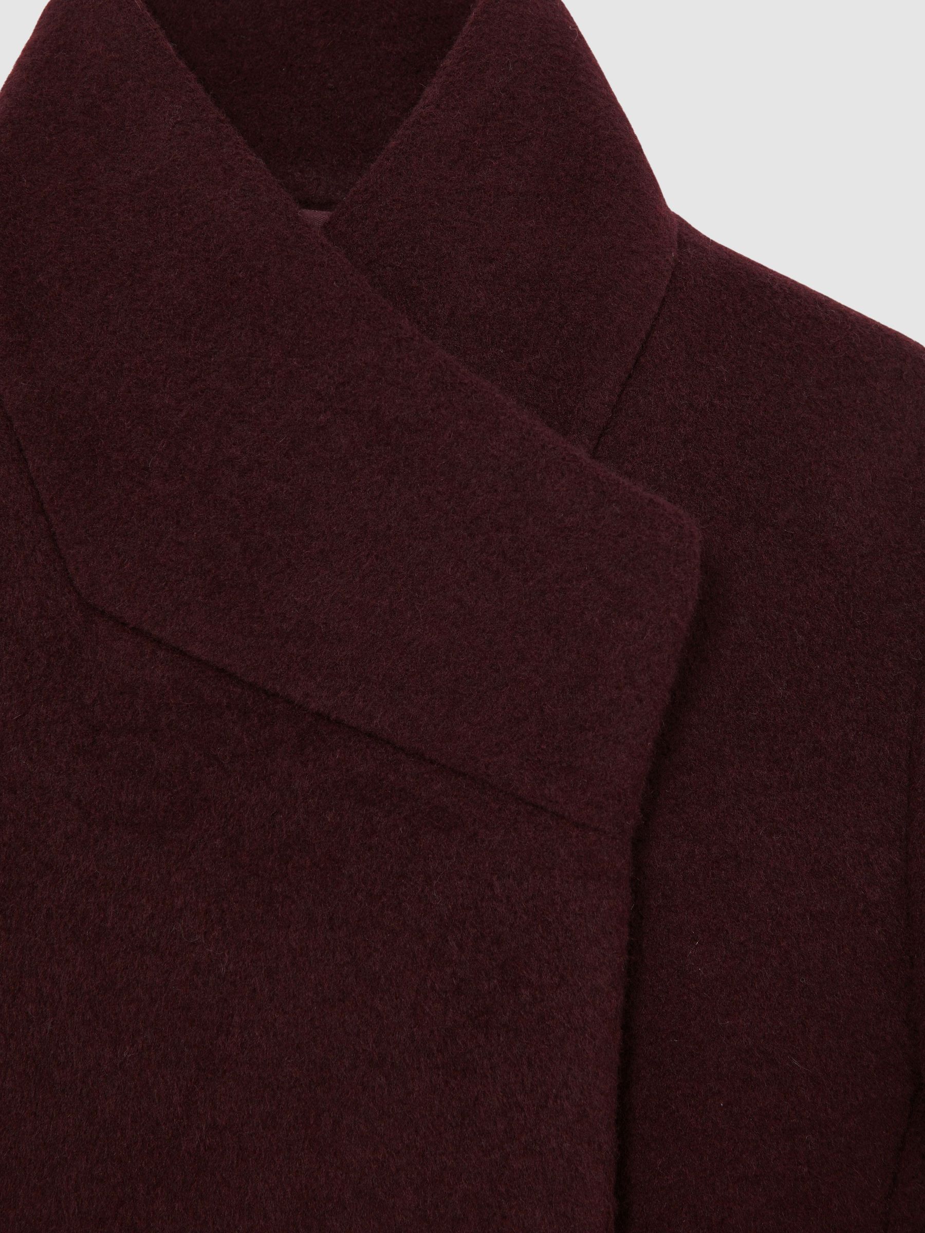 3-9 yrs Wool-Blend Funnel-Neck Coat in Burgundy