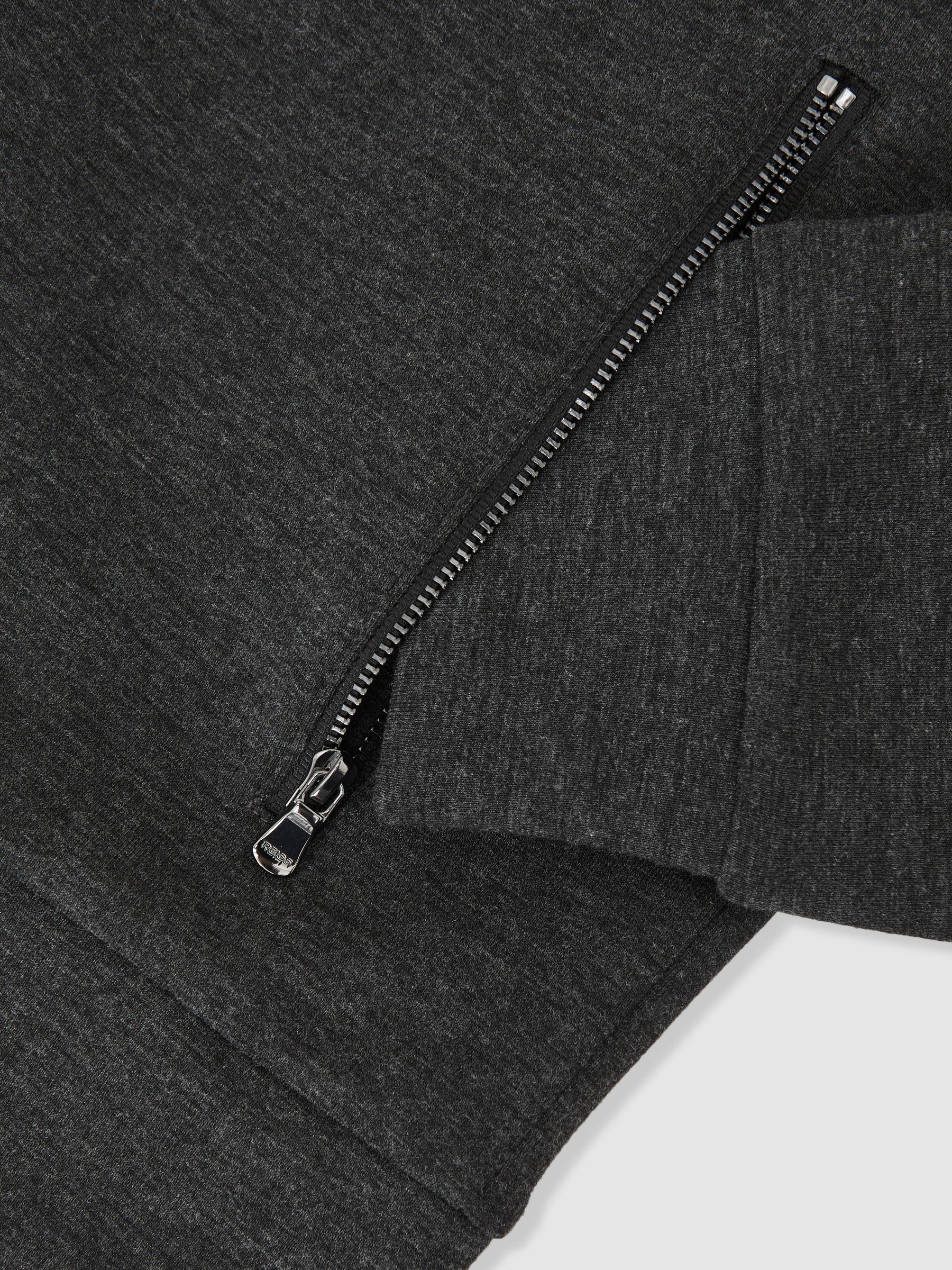 Double-Faced Jersey Zip Sweatshirt in Charcoal