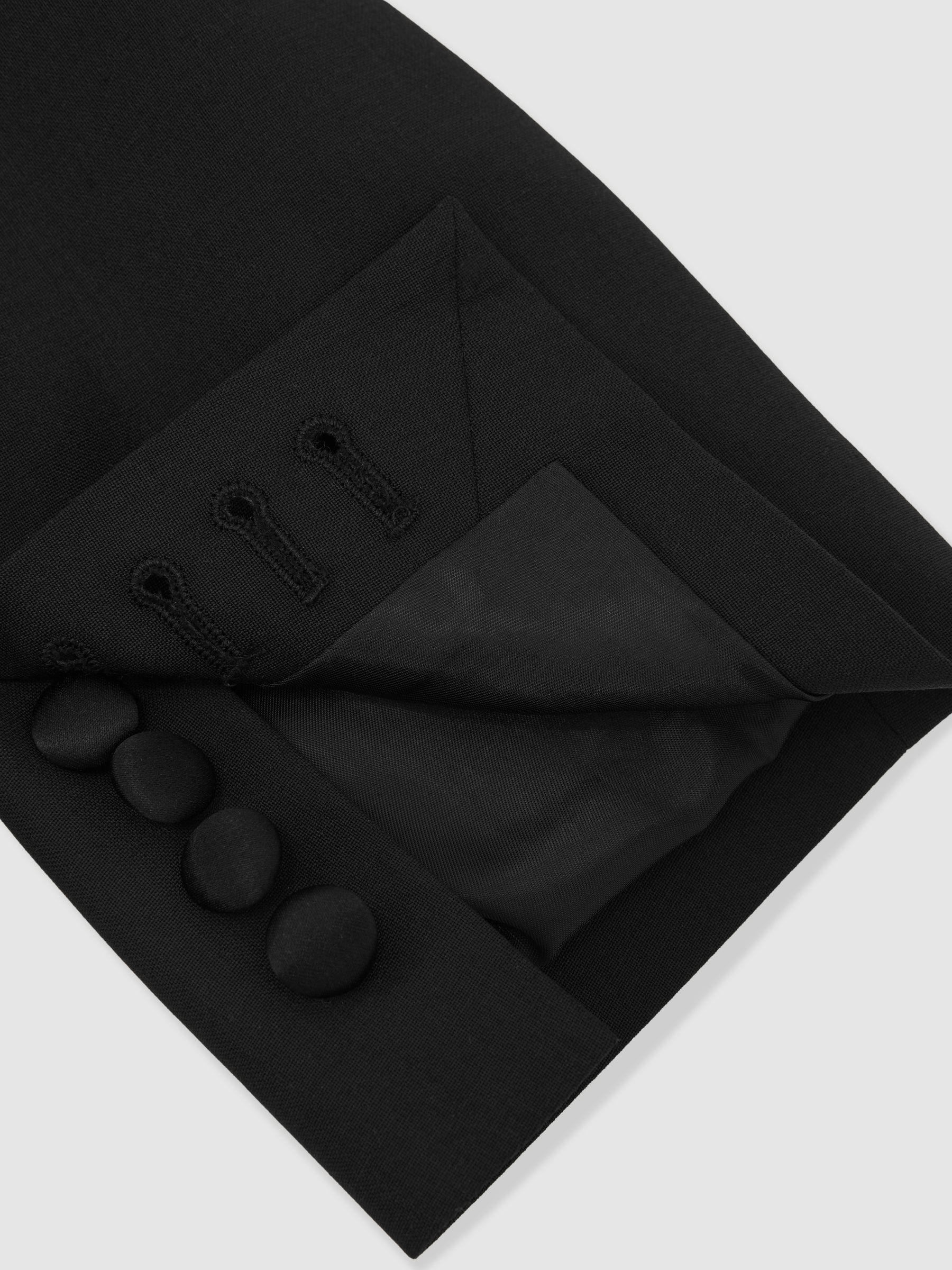 Double Breasted Tuxedo Slim Fit Jacket in Black