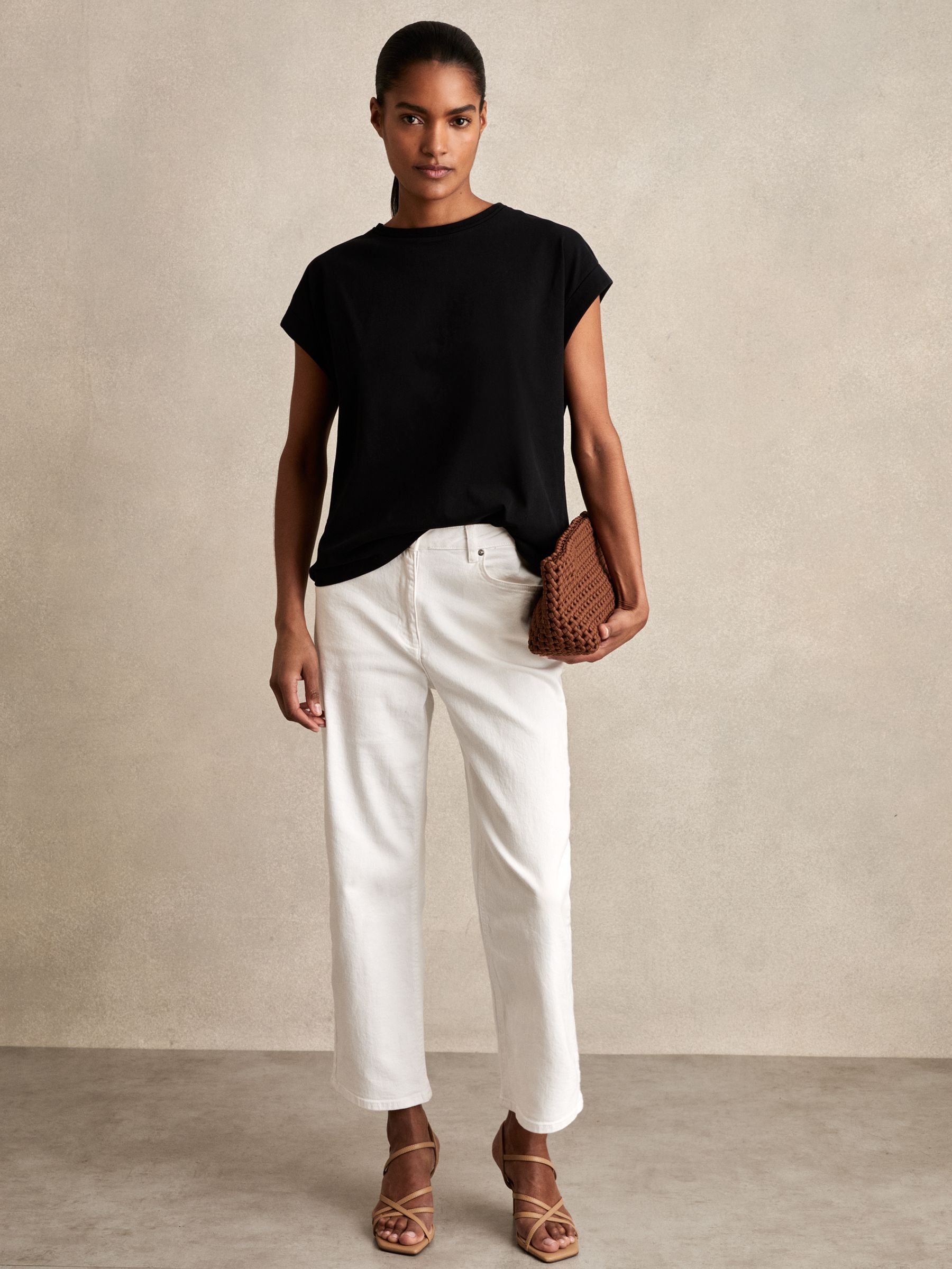 Brushed-Cotton Crew-Neck T-Shirt in Black