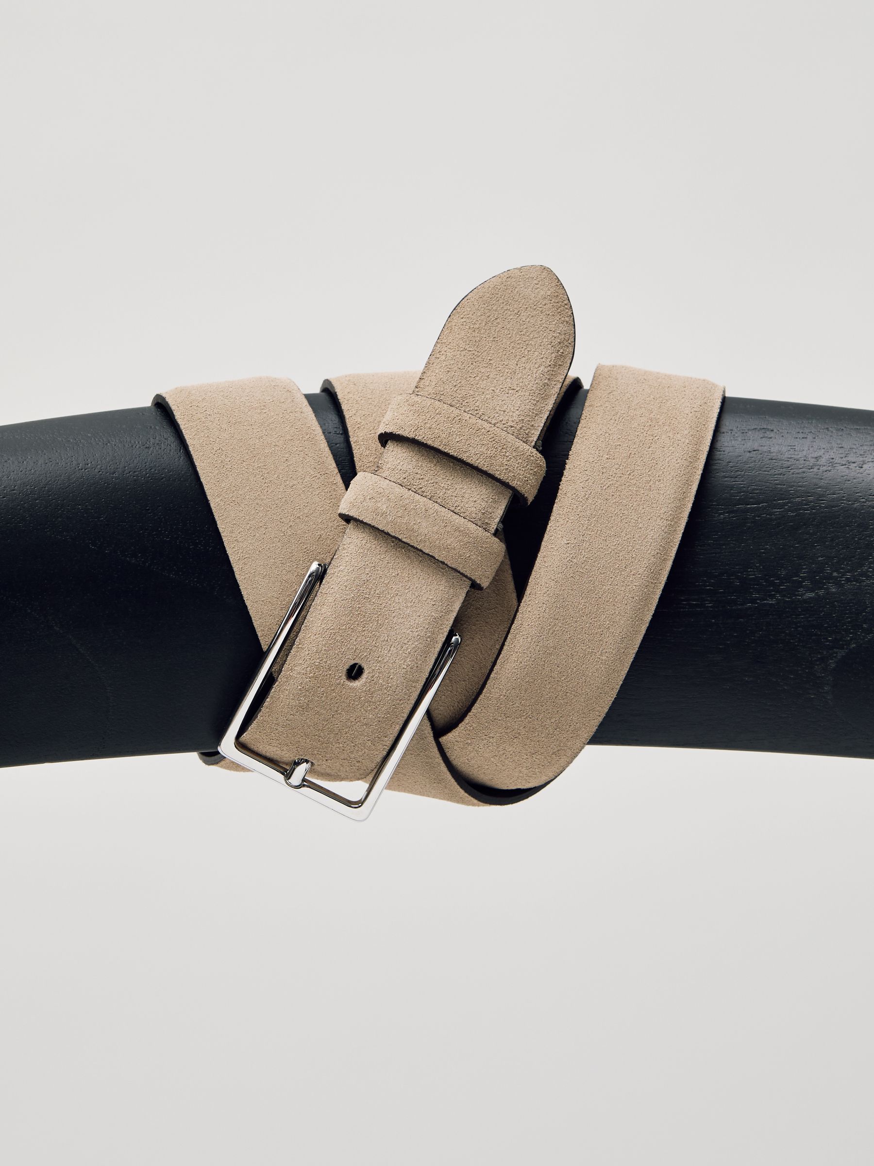 Suede Belt in Stone