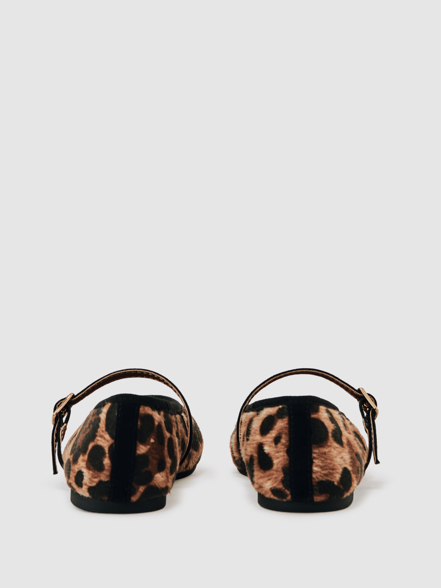 Girls Leopard-Print Ballet Pumps in Brown