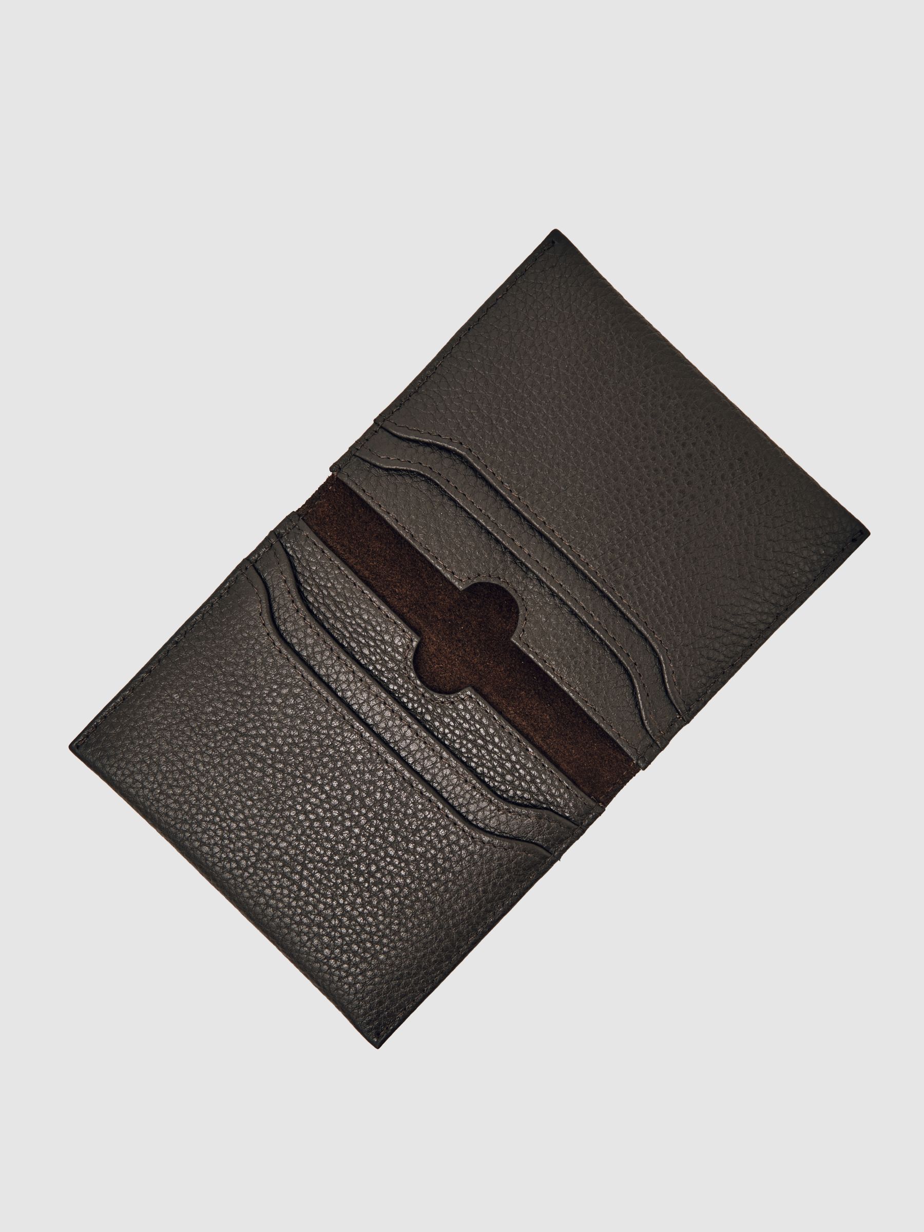 Leather Bi-Fold Cardholder in Dark Brown