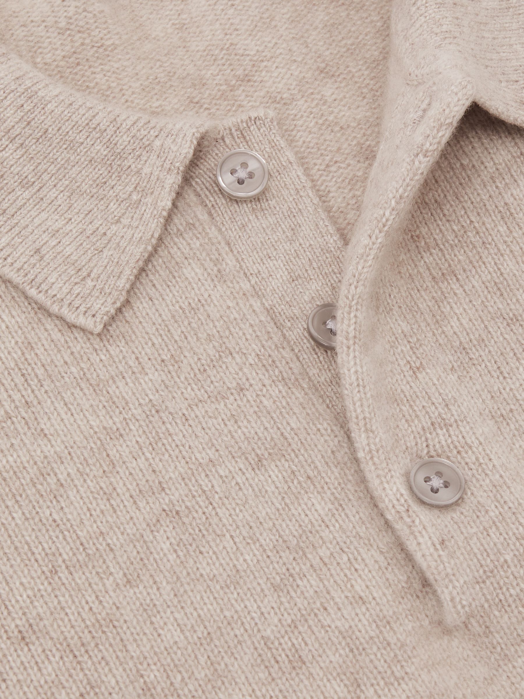 Atelier 100% Cashmere Polo Jumper in Oatmeal
