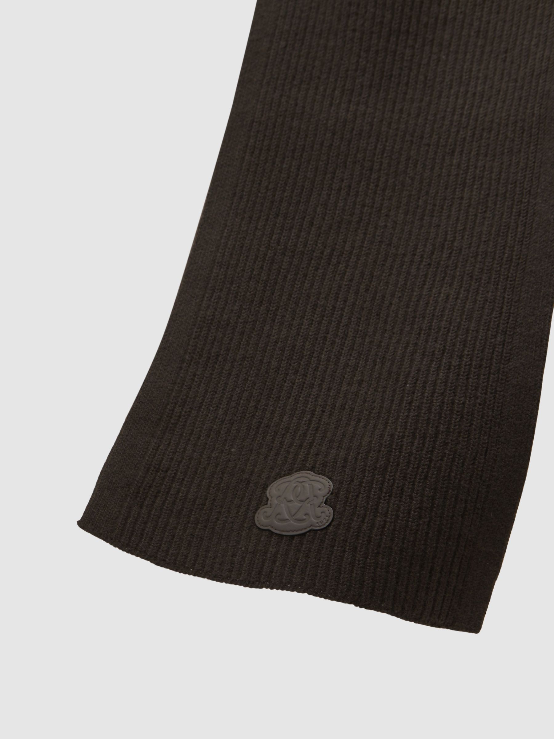 Monogram Appliqué Wool Scarf in Brown