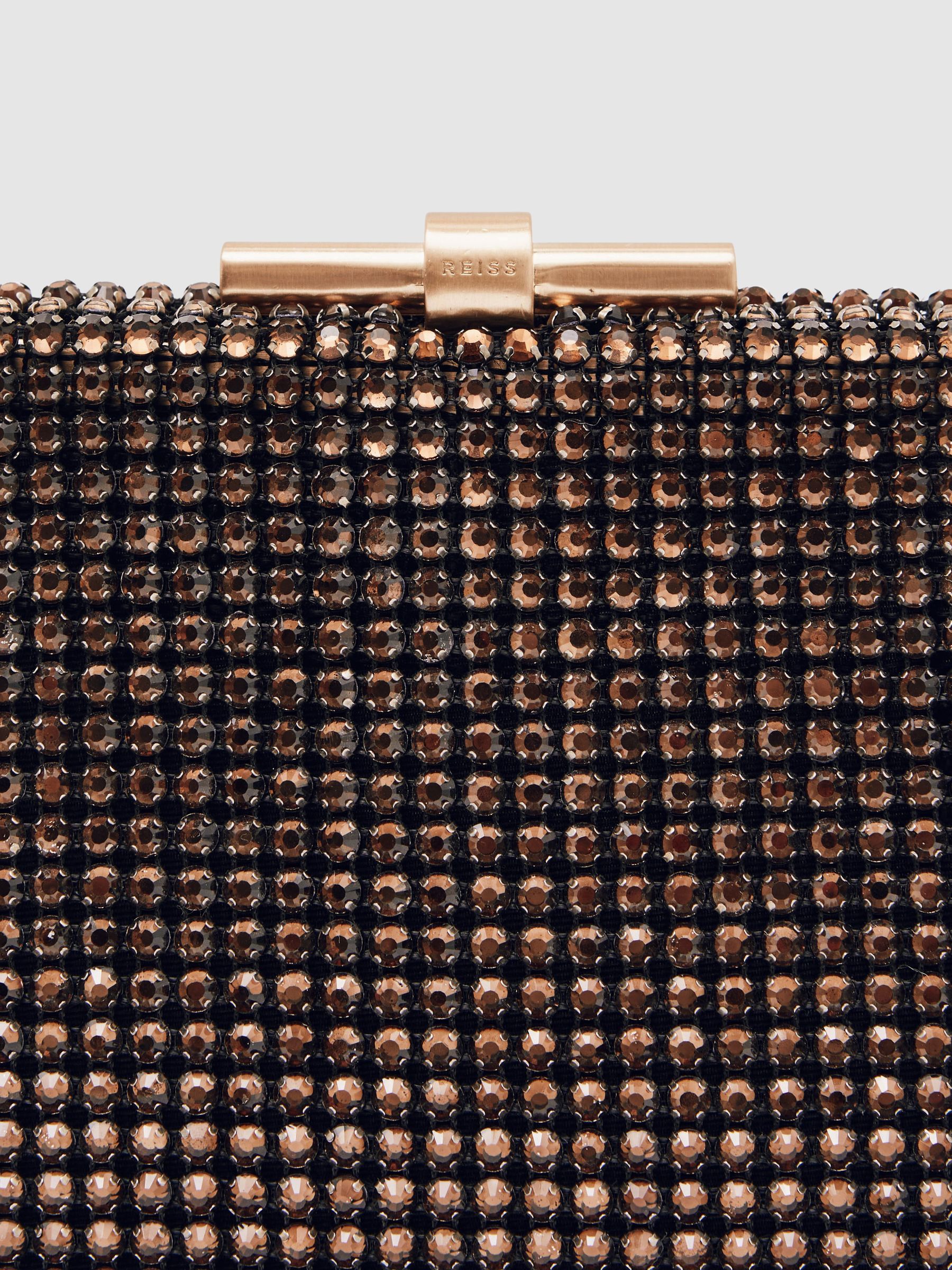 Embellished Clutch Bag in Chocolate