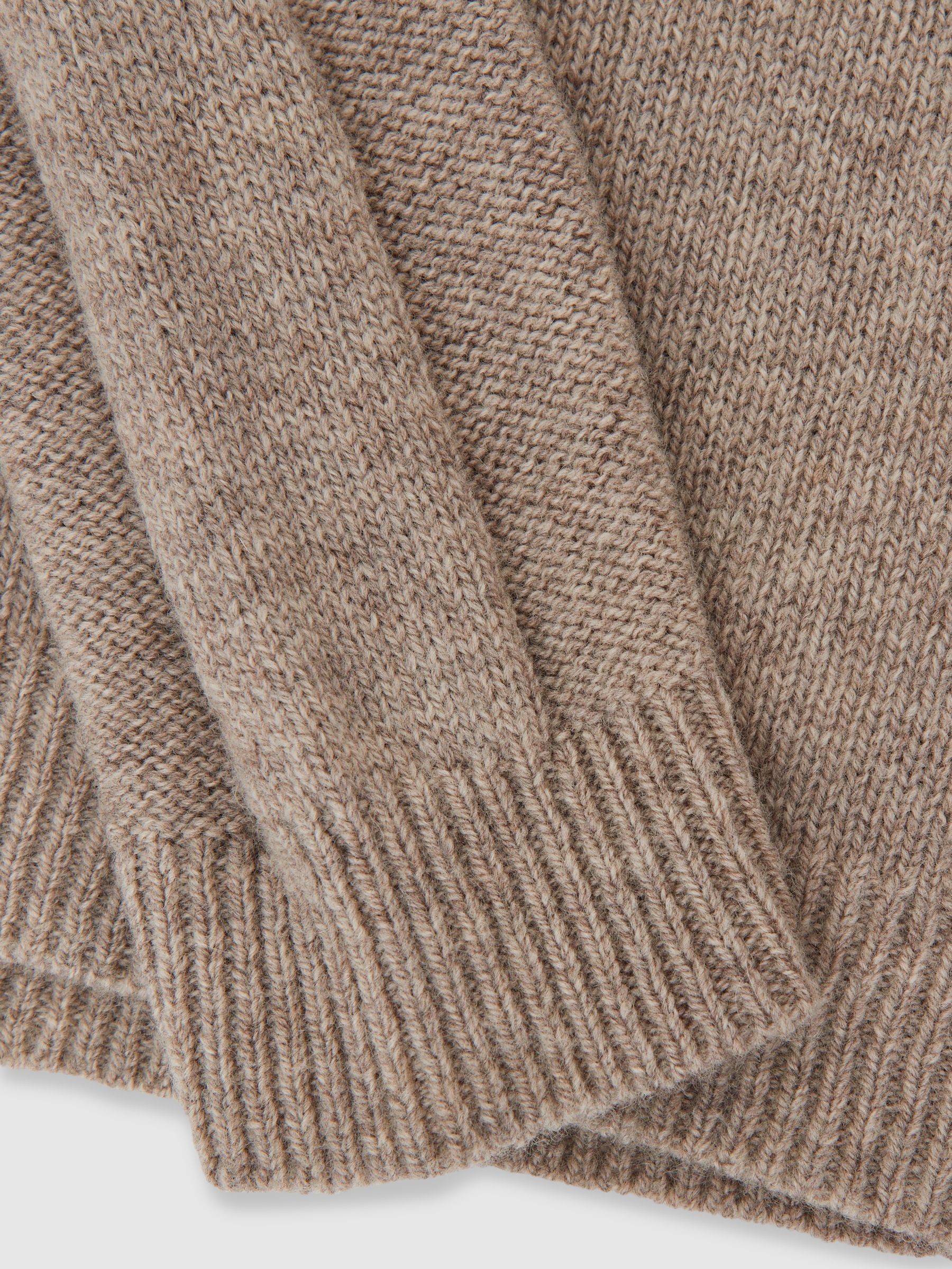 3-9 yrs Wool-Cashmere Roll-Neck Jumper in Light Brown Melange