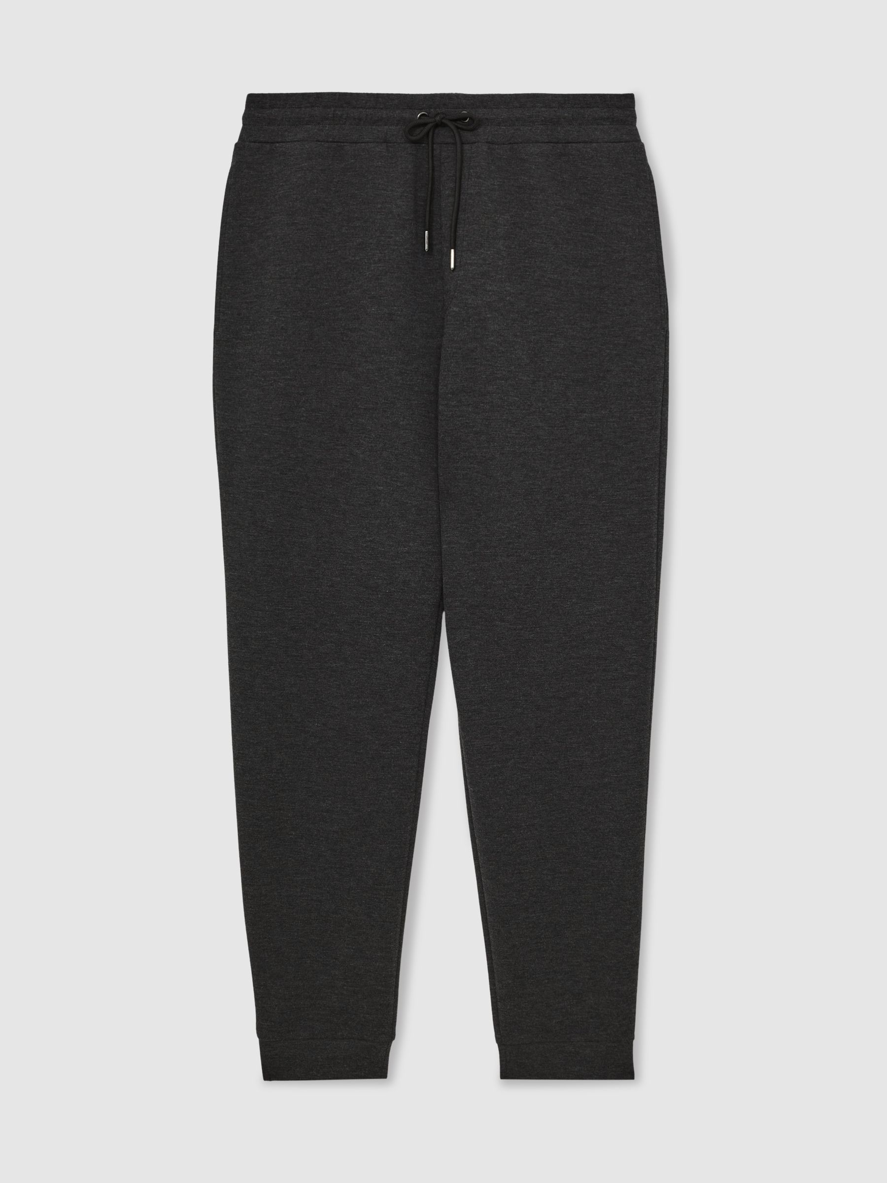 Jersey Drawstring Cuffed Joggers in Charcoal