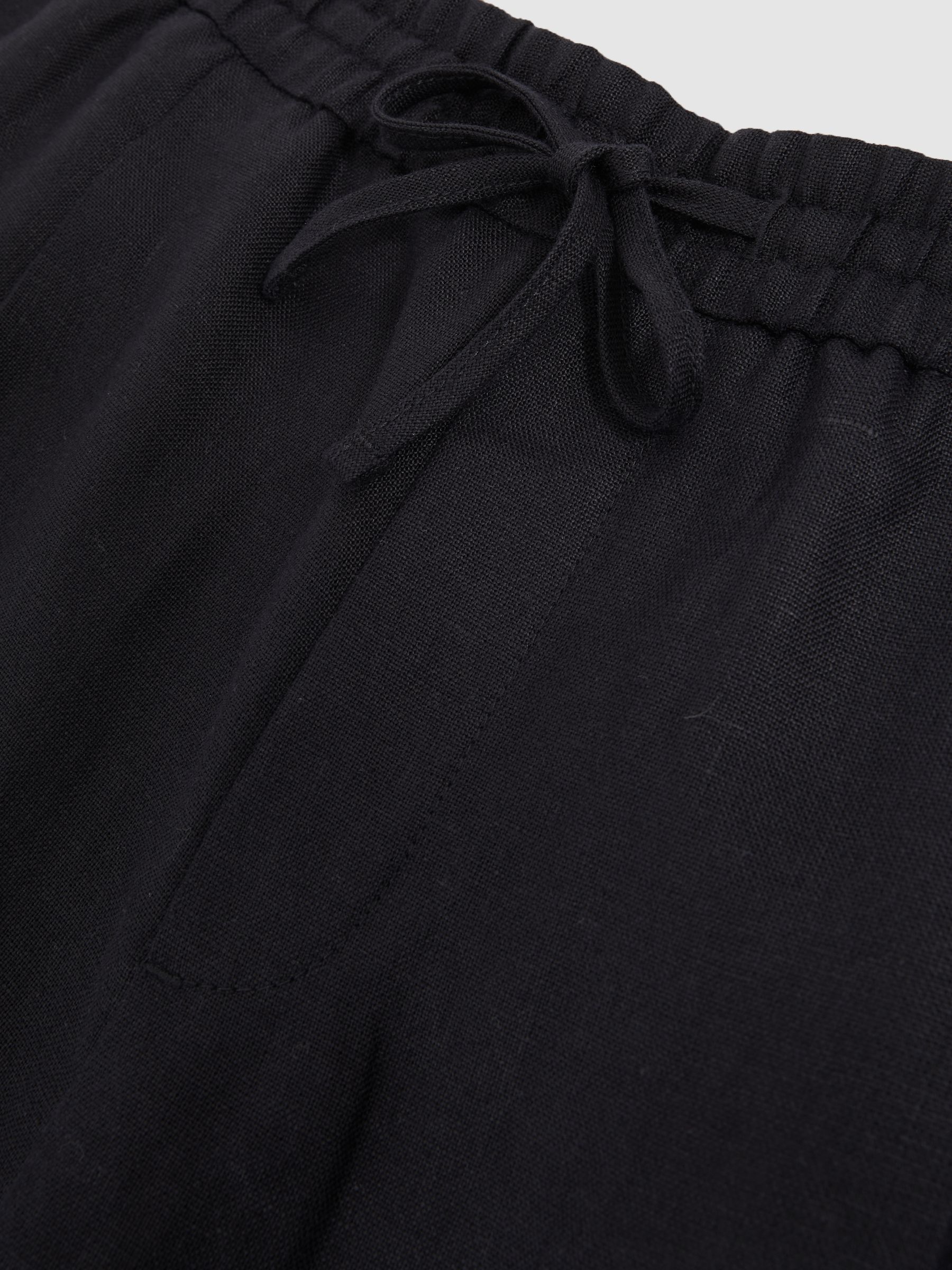 Linen Drawstring Shorts in Navy