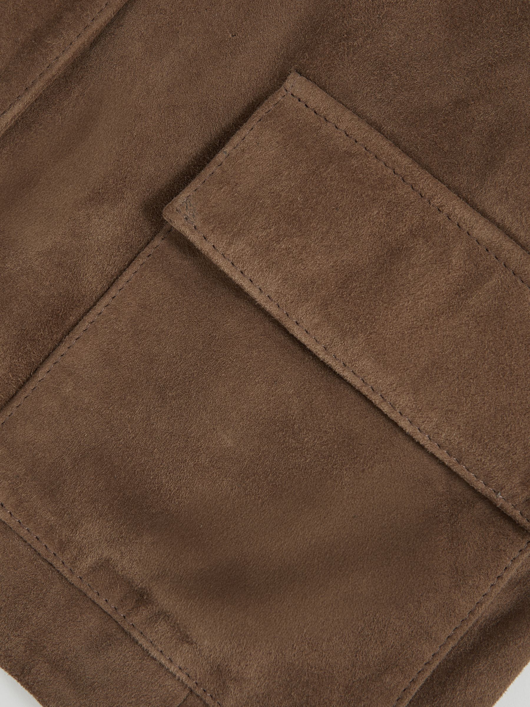 Suede Cropped Jacket in Taupe Neutral