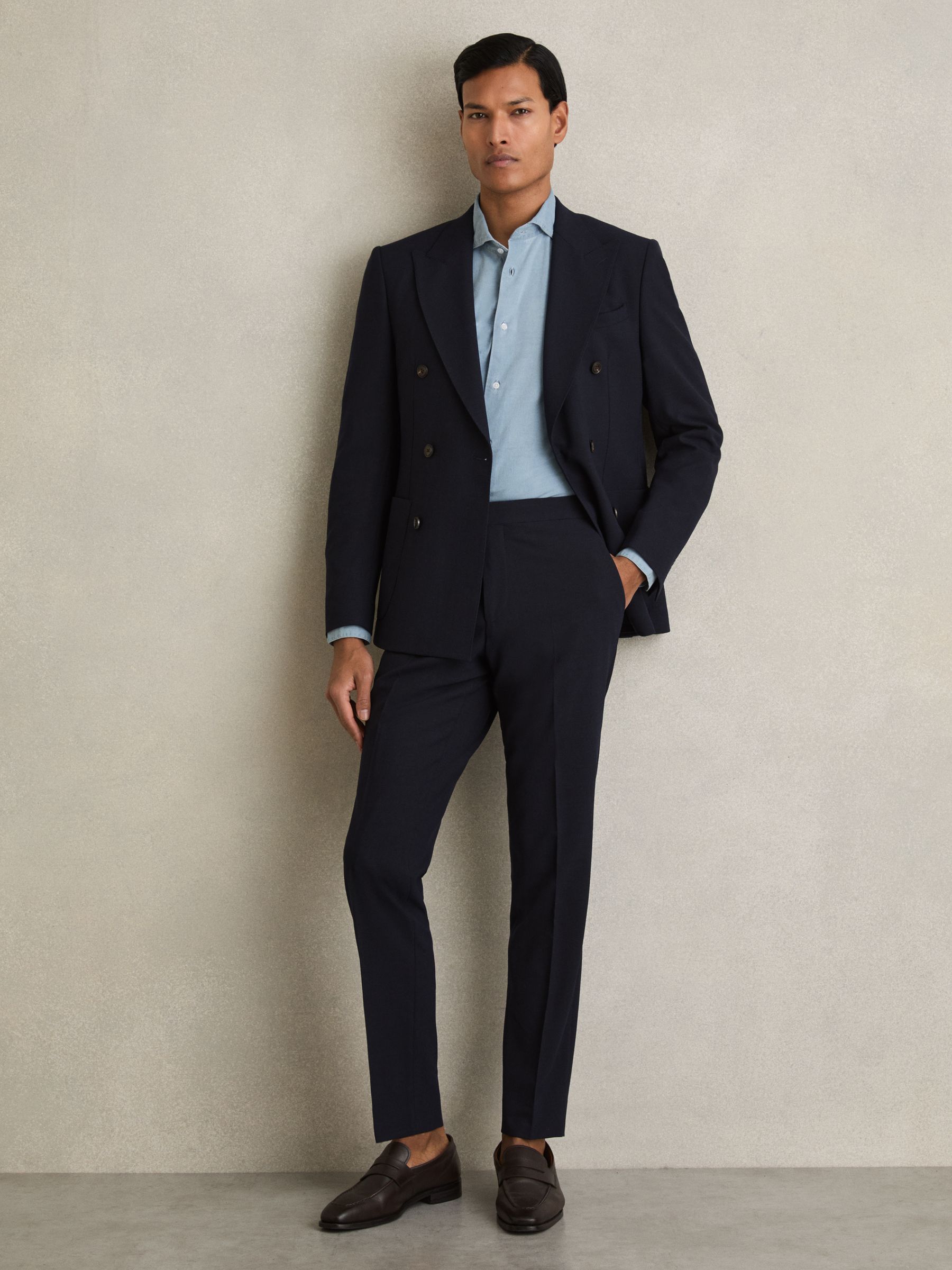 Washed Cotton Chambray Shirt in Blue