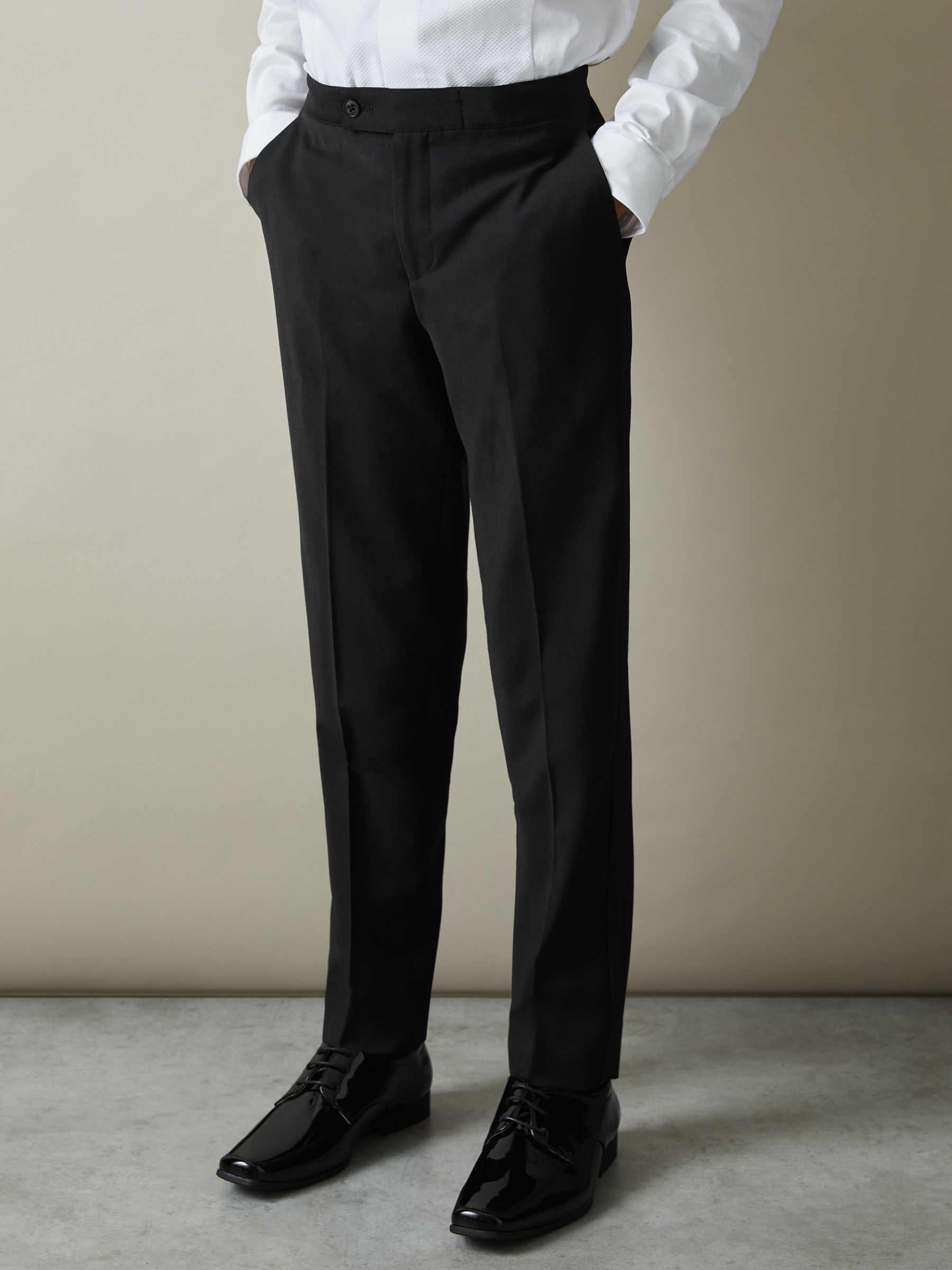 13-14 yrs Tuxedo Satin Stripe Trousers in Black