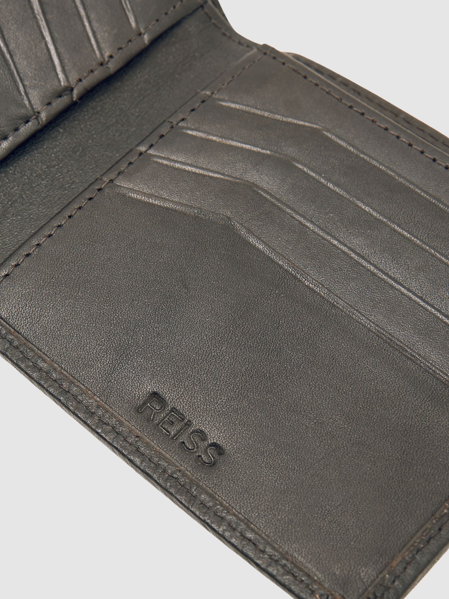 Grained Leather Wallet in Chocolate