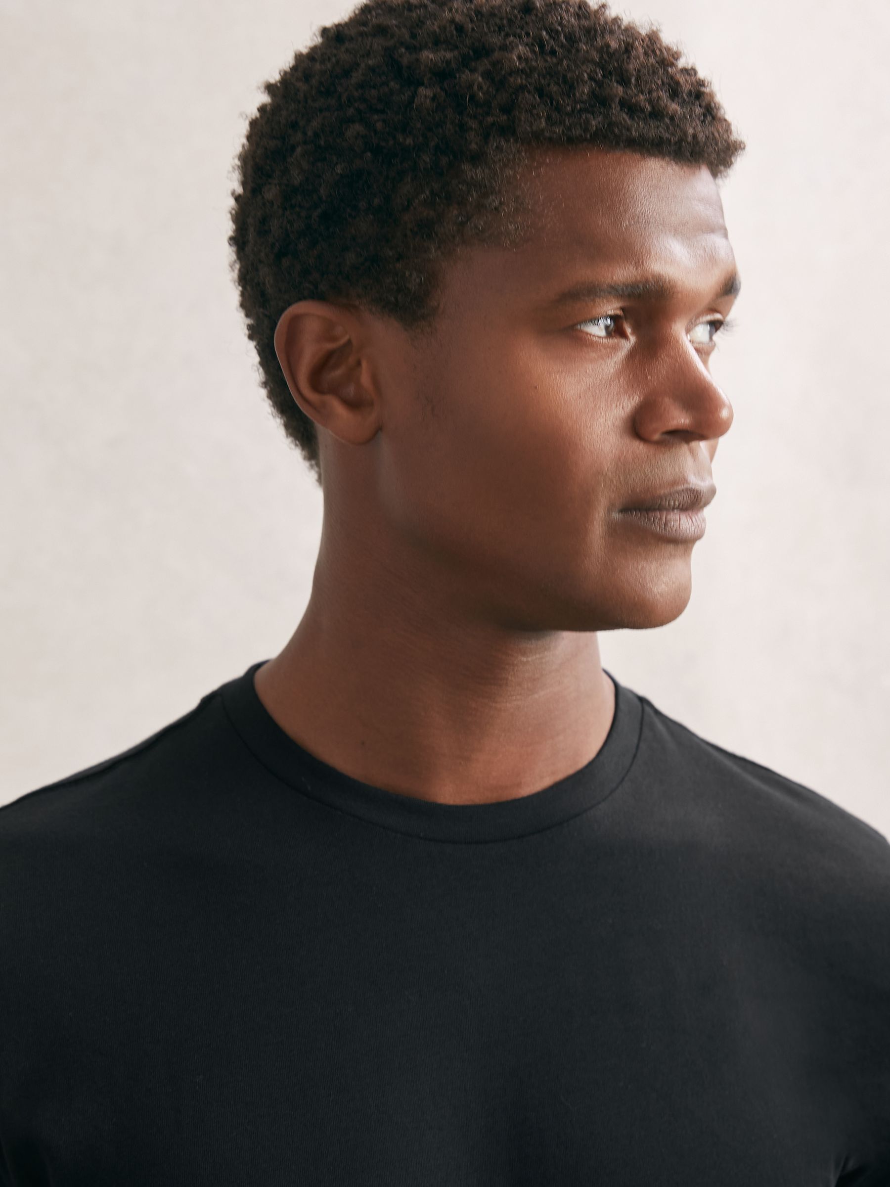 Cotton-Jersey Crew-Neck T-shirts 3 Pack in Black