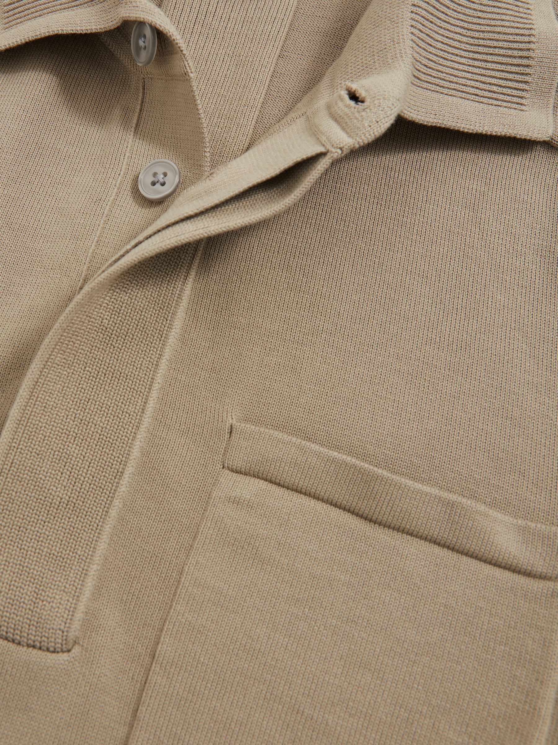 Cotton Concealed-Placket Polo Shirt in Light Sage Green
