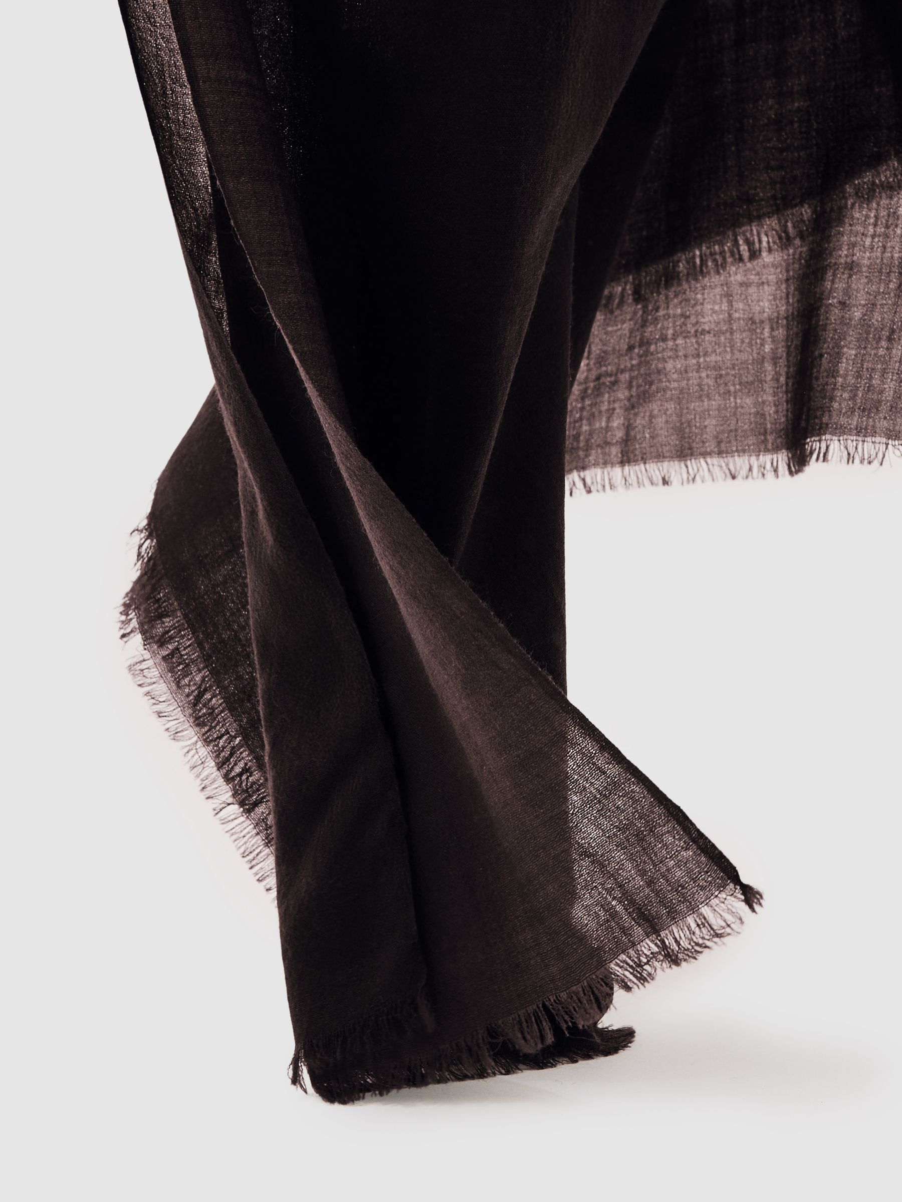 Wool-Cashmere Lightweight Scarf in Burgundy