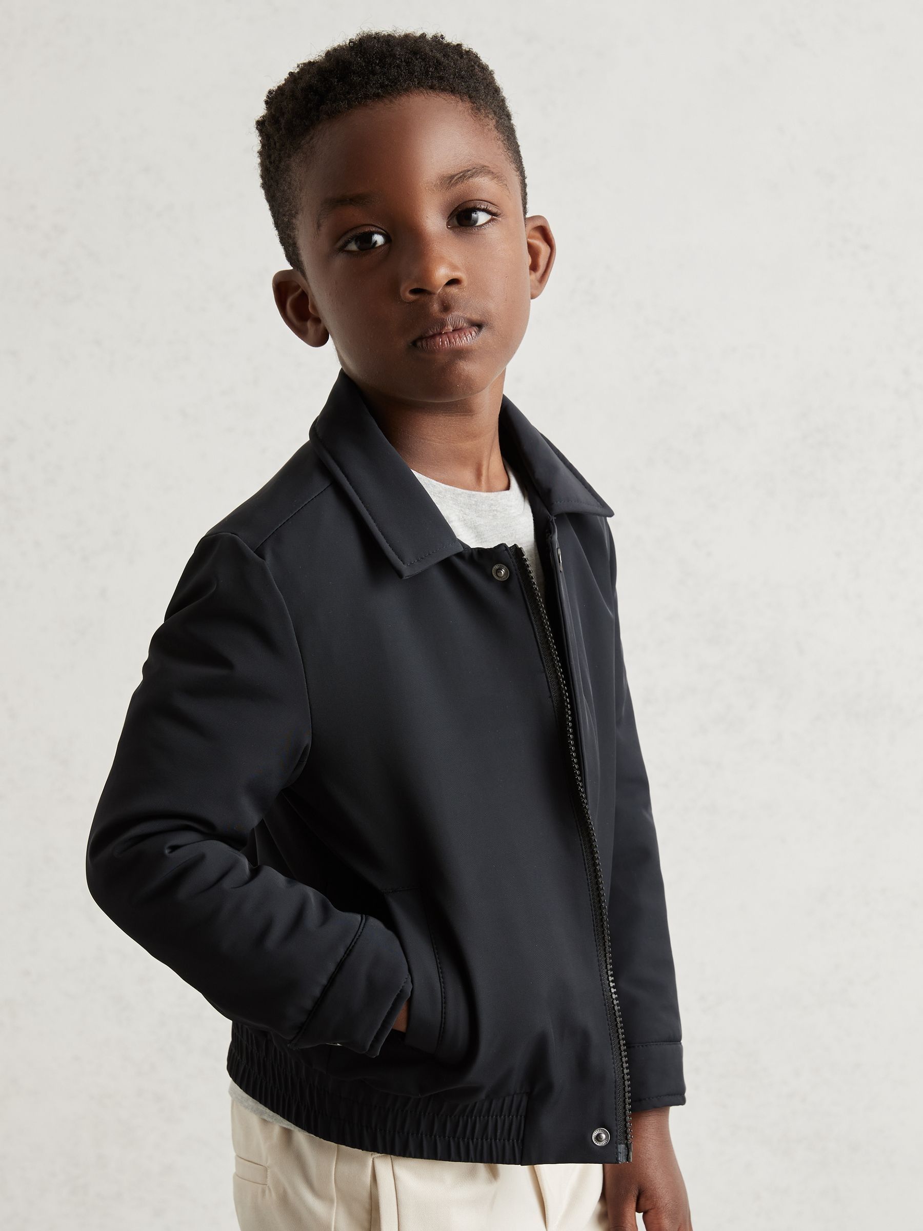 3-9 yrs Zip-Through Harrington Jacket in Blue