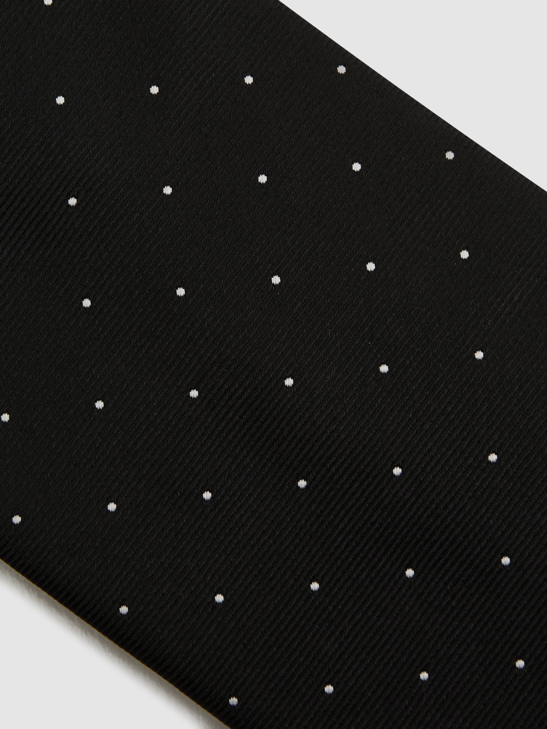 Polka Dot Silk Tie in Black