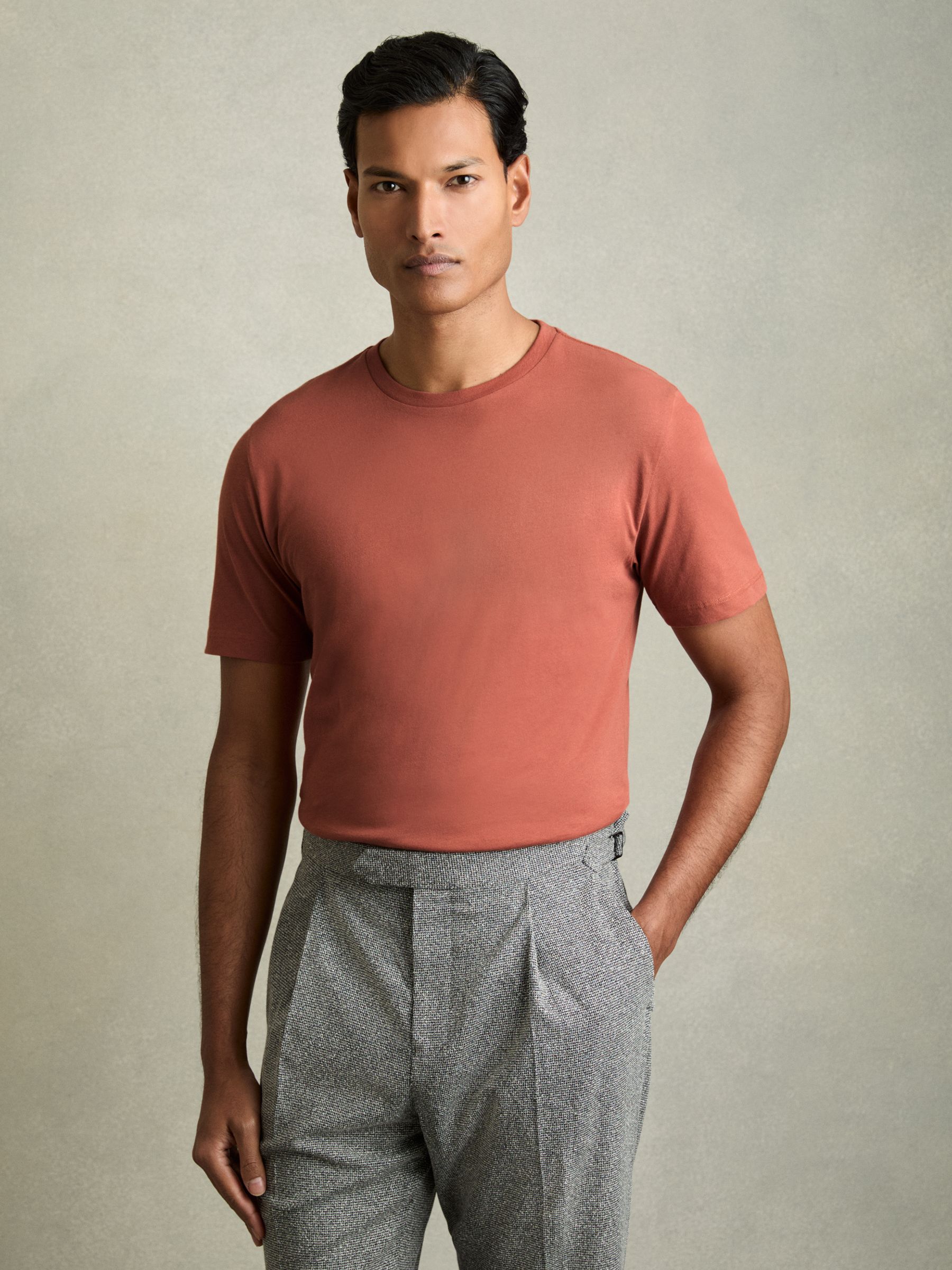 Crew Neck T-Shirt in Washed Rose Pink