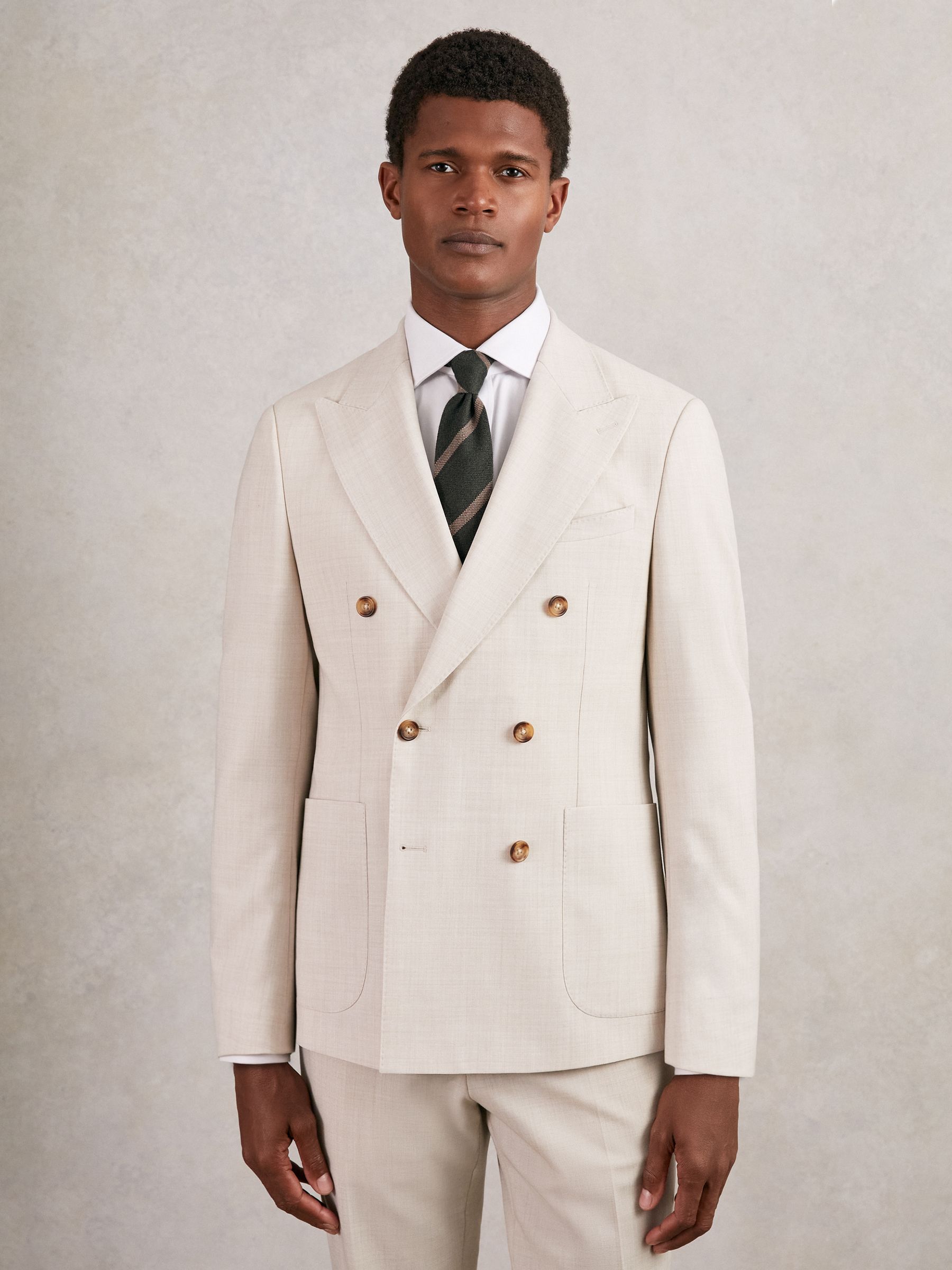 Wool-Silk Striped Tie in Forest Green