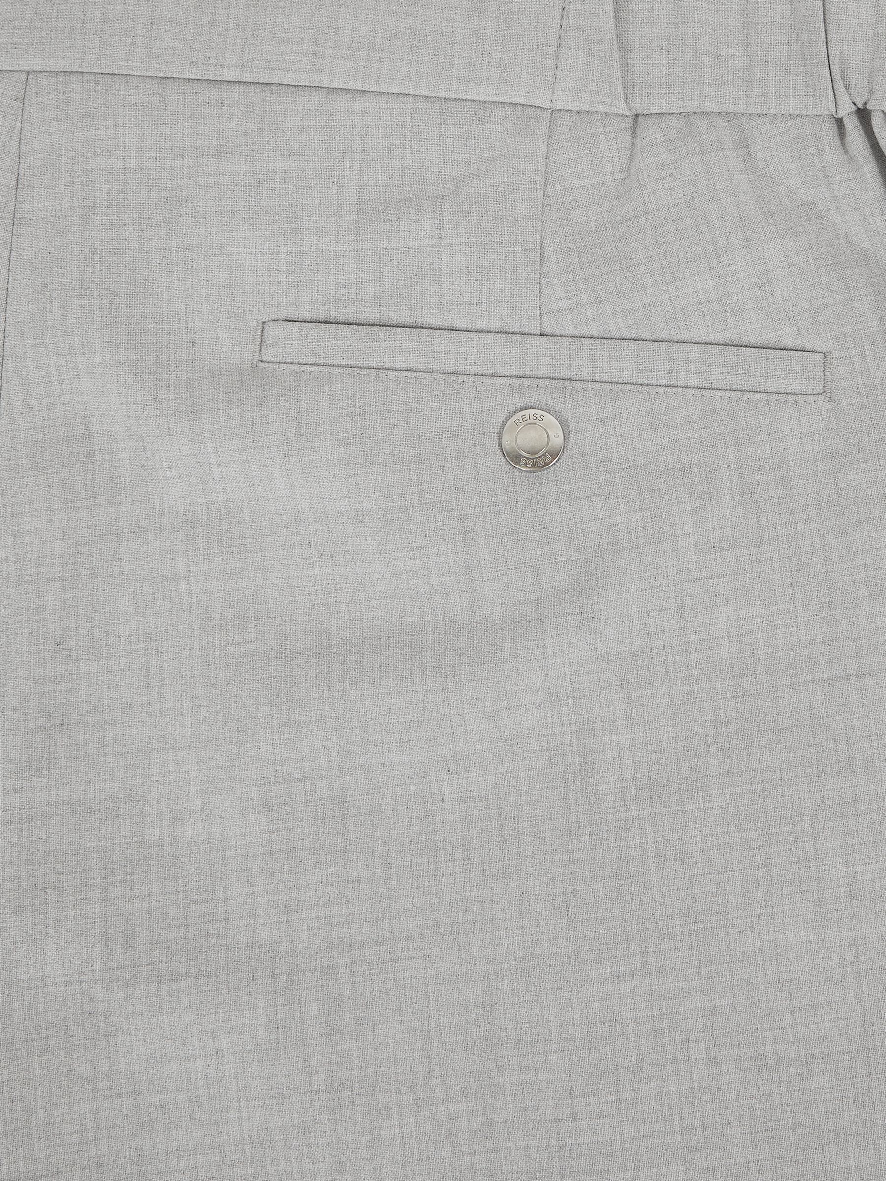 Stretch Slim Fit Drawstring Trousers in Grey