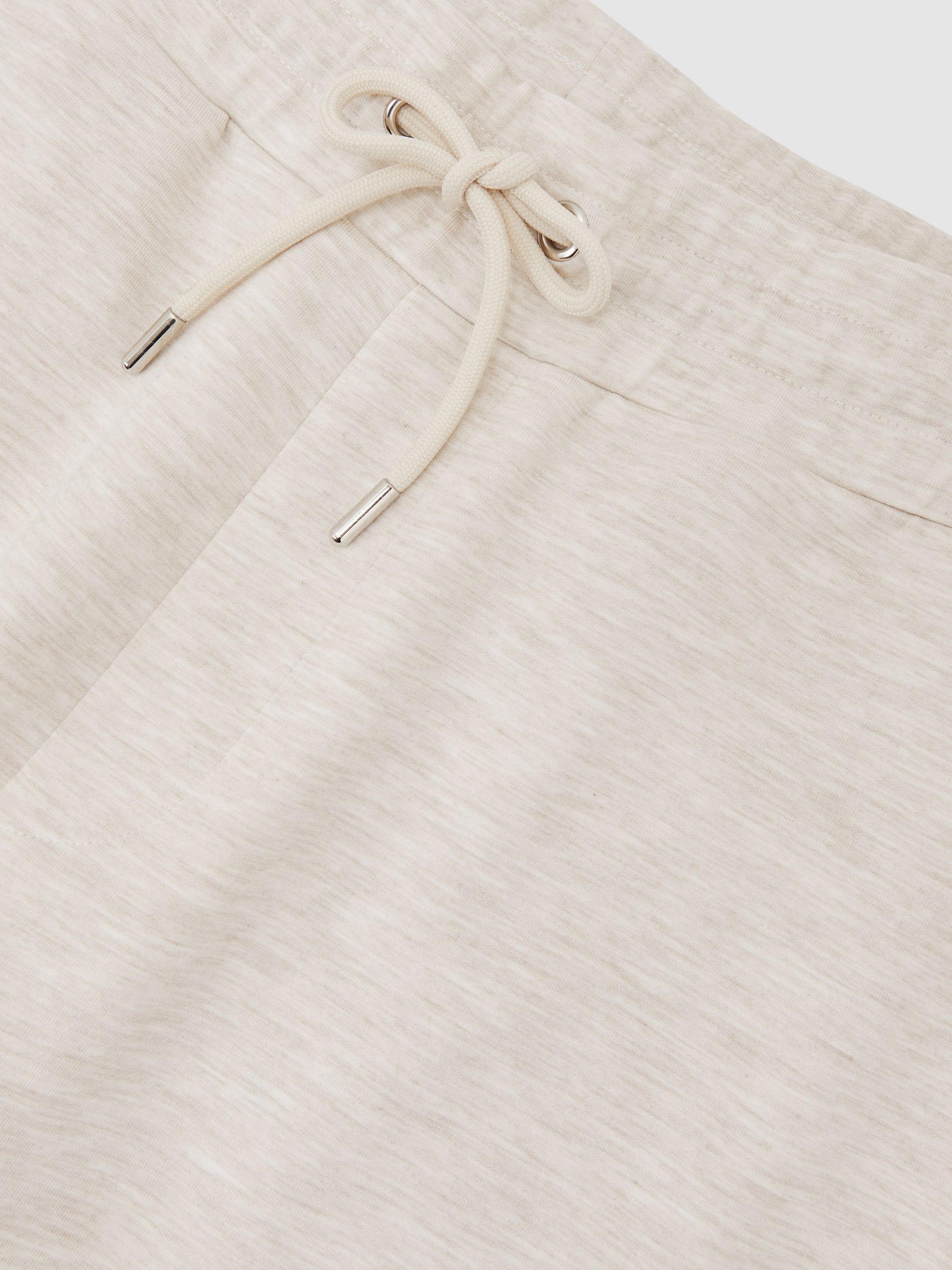 Jersey Drawstring Cuffed Joggers in Oatmeal