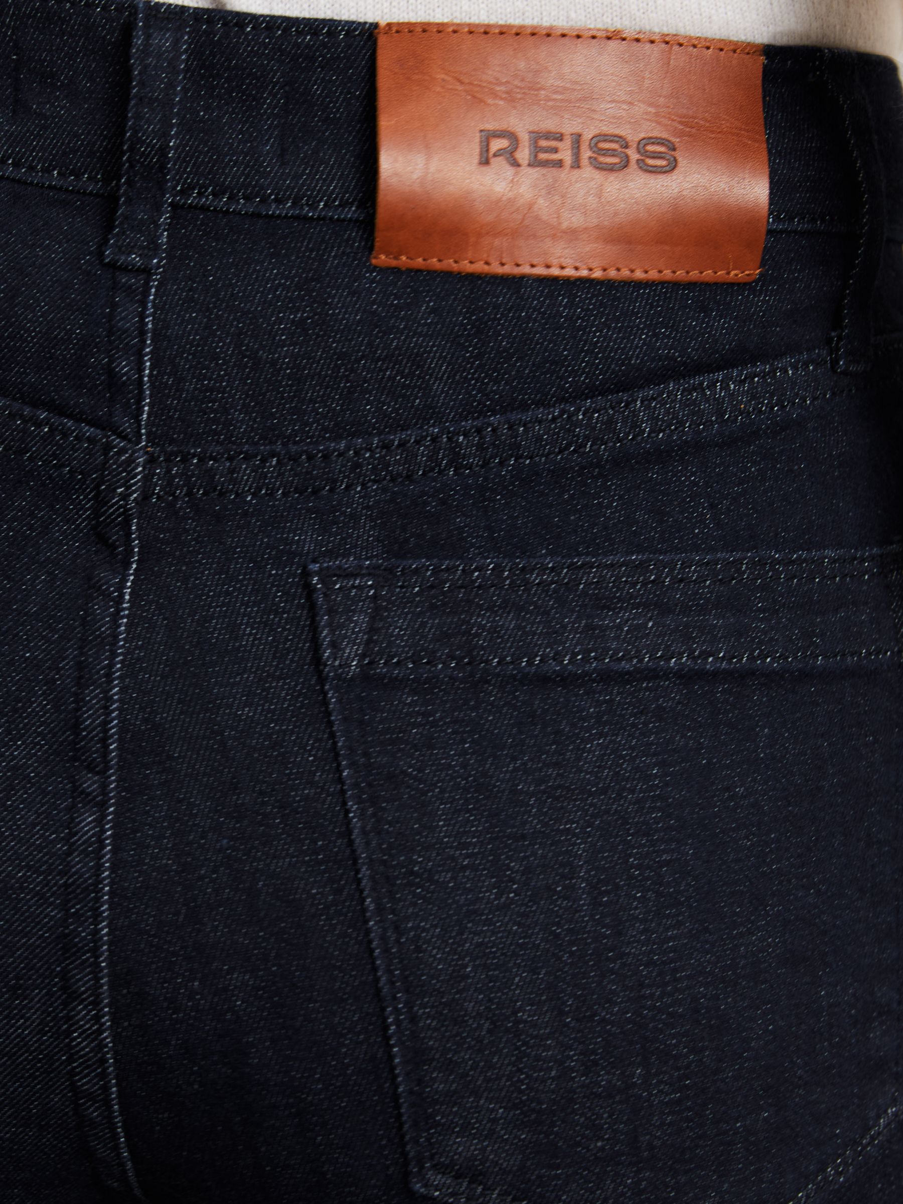 Petite Patch Pocket Wide Leg Jeans in Dark Blue