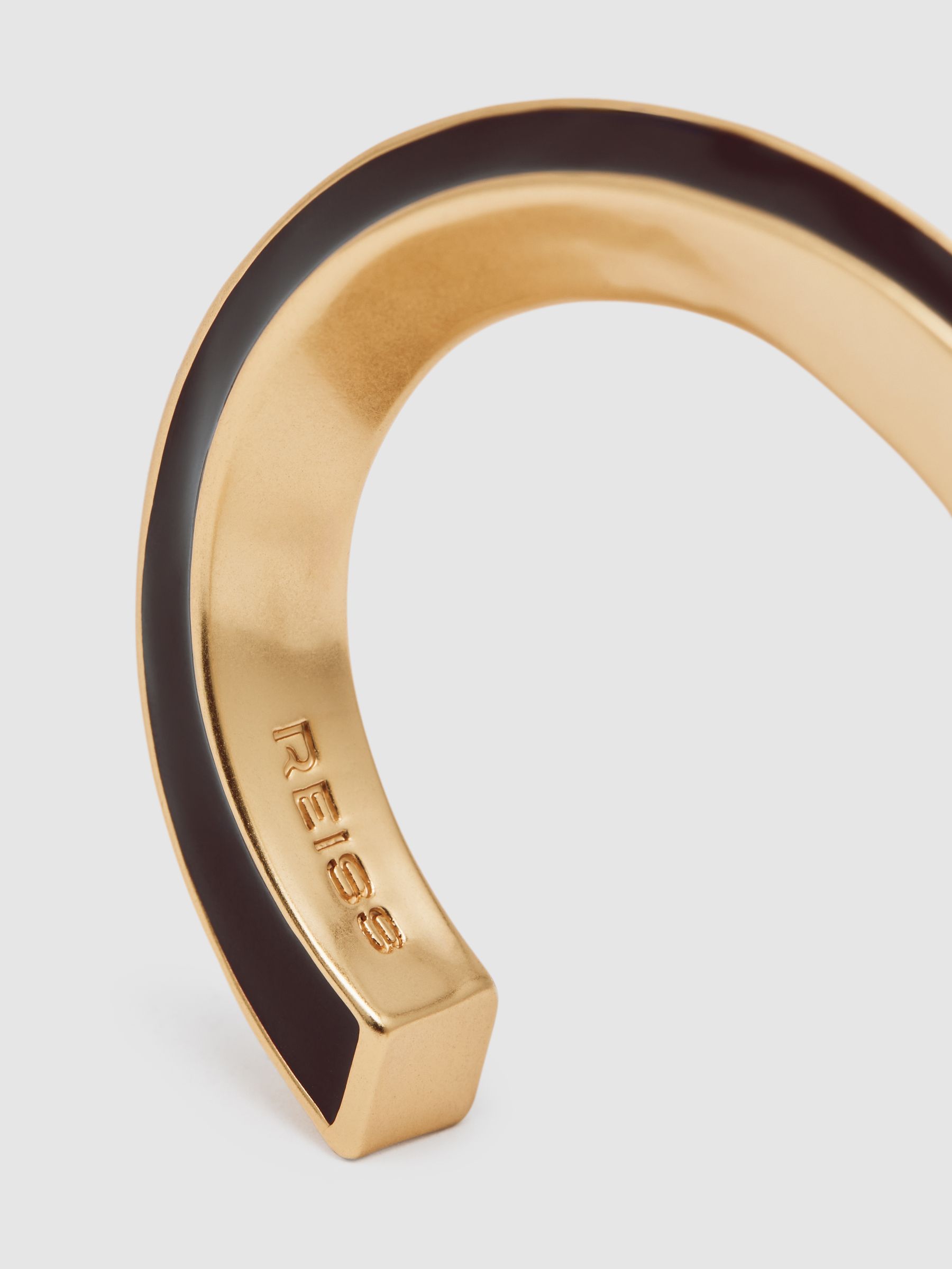 Tone Twist Enamel Cuff Bracelet in Gold