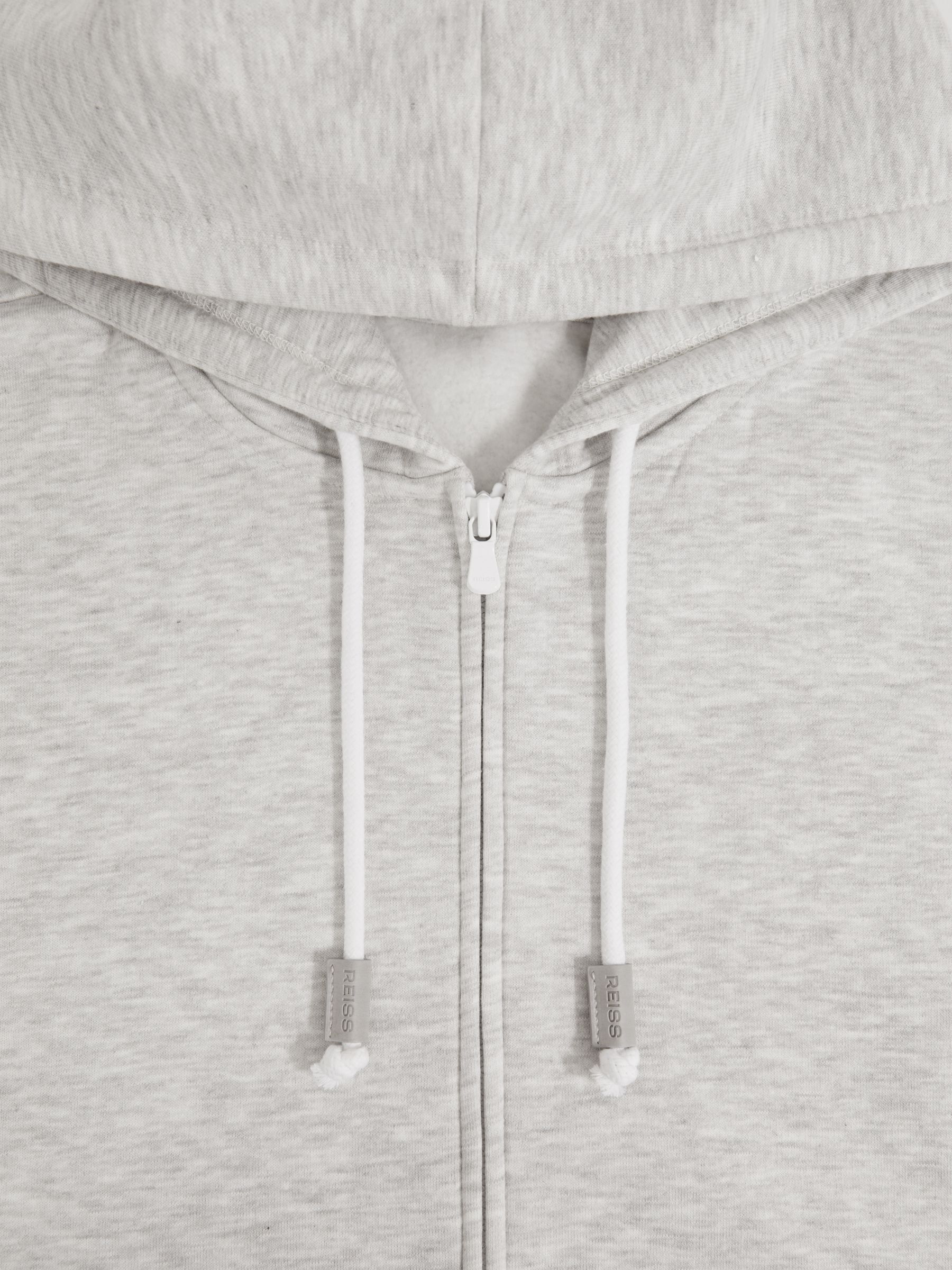 Cotton-Blend Zip-Through Hoodie in Grey